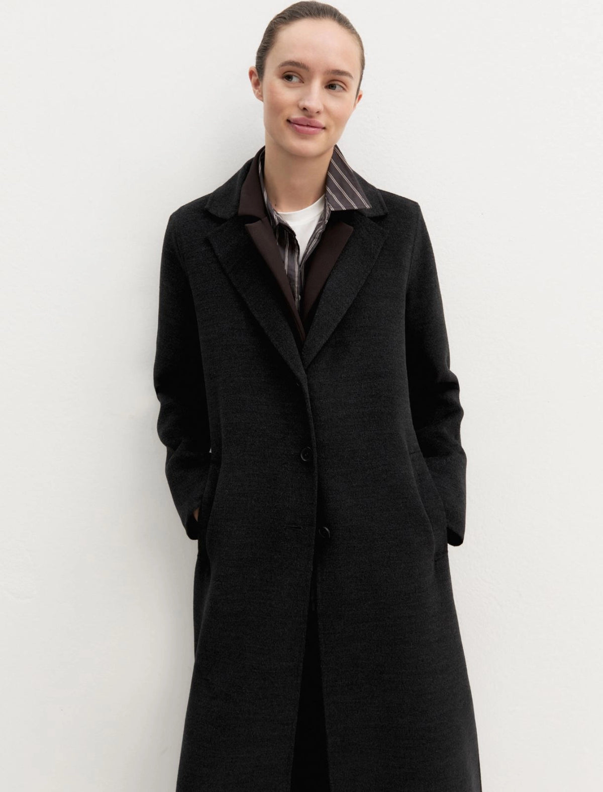 EMME MARELLA Long coat in double-sided fabric