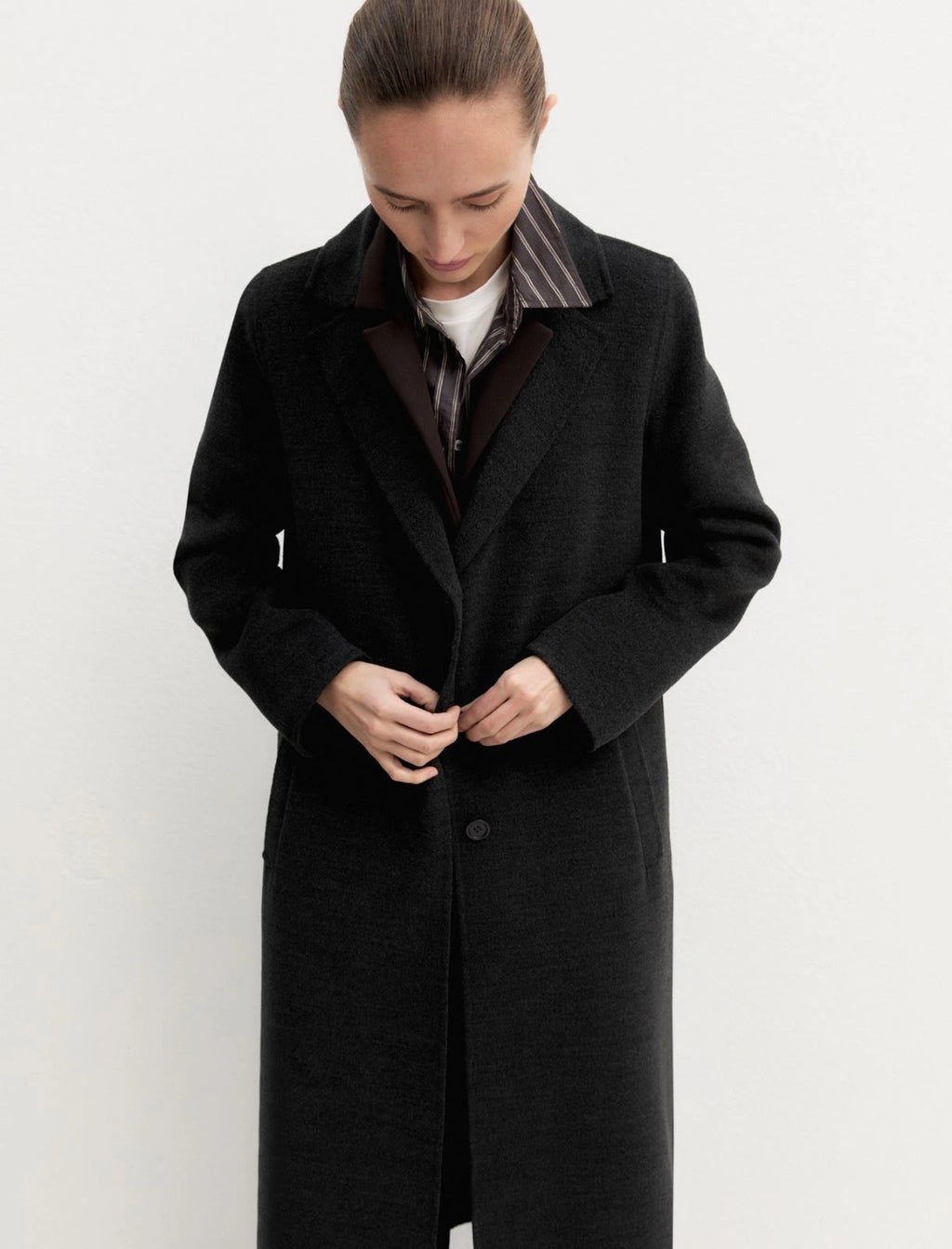 EMME MARELLA Long coat in double-sided fabric