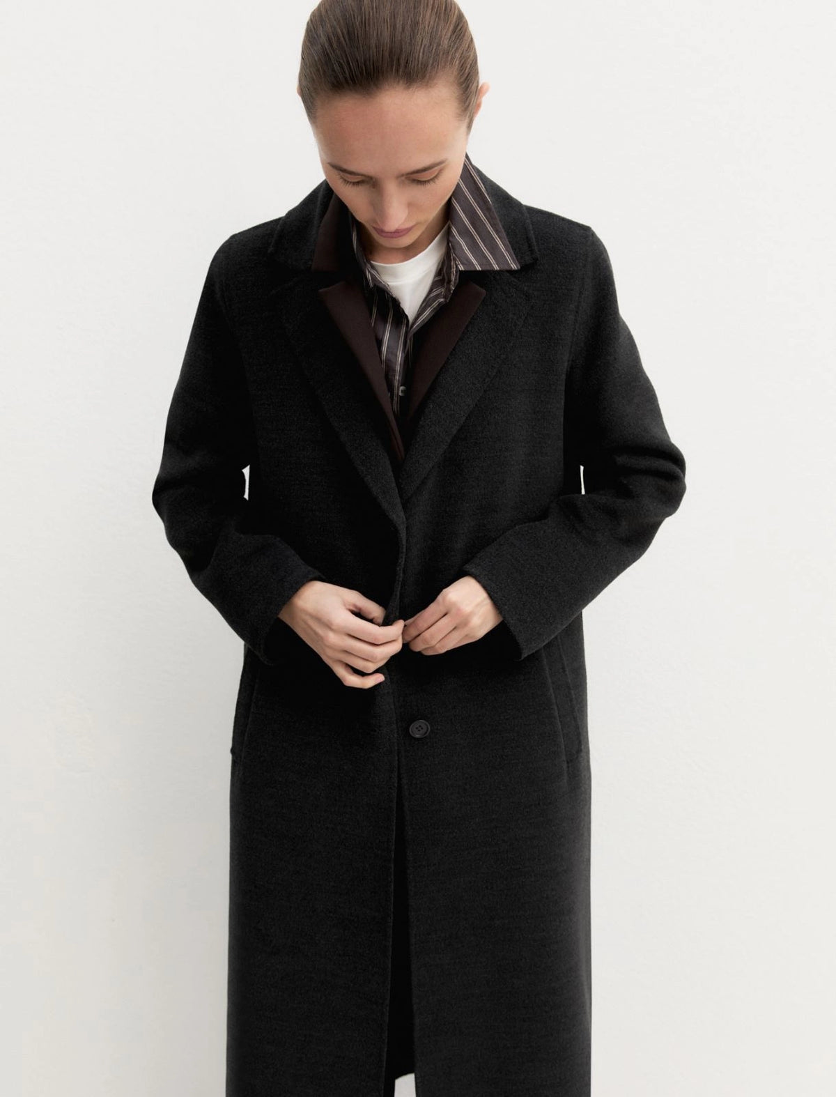 EMME MARELLA Long coat in double-sided fabric