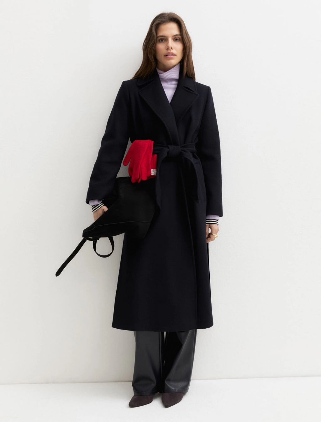 EMME MARELLA Belted double-sided fabric coat