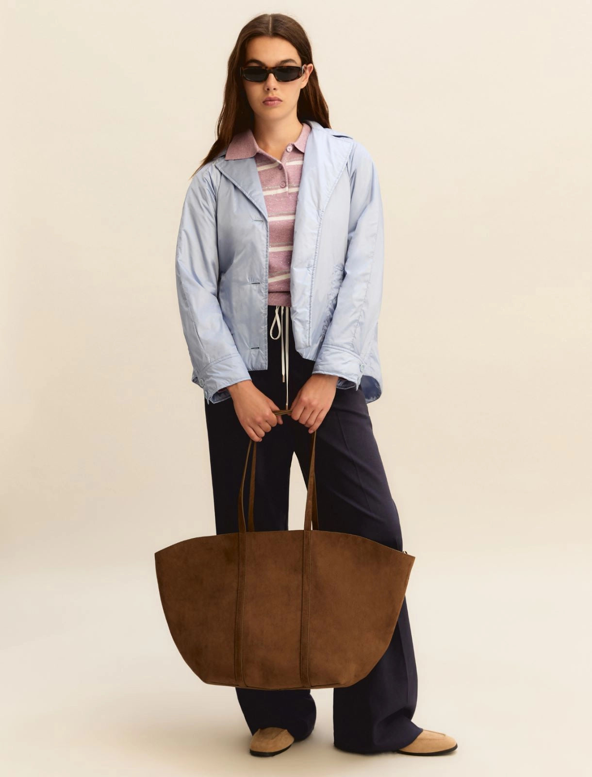 Short raincoat - DUST BLUE