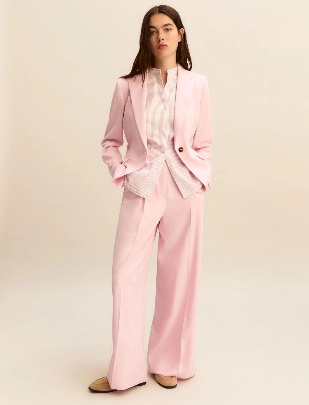 Lamé-adorned viscose jacket - PINK