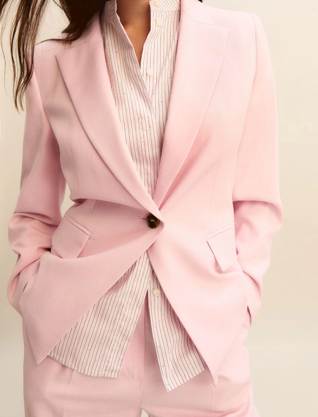 Lamé-adorned viscose jacket - PINK