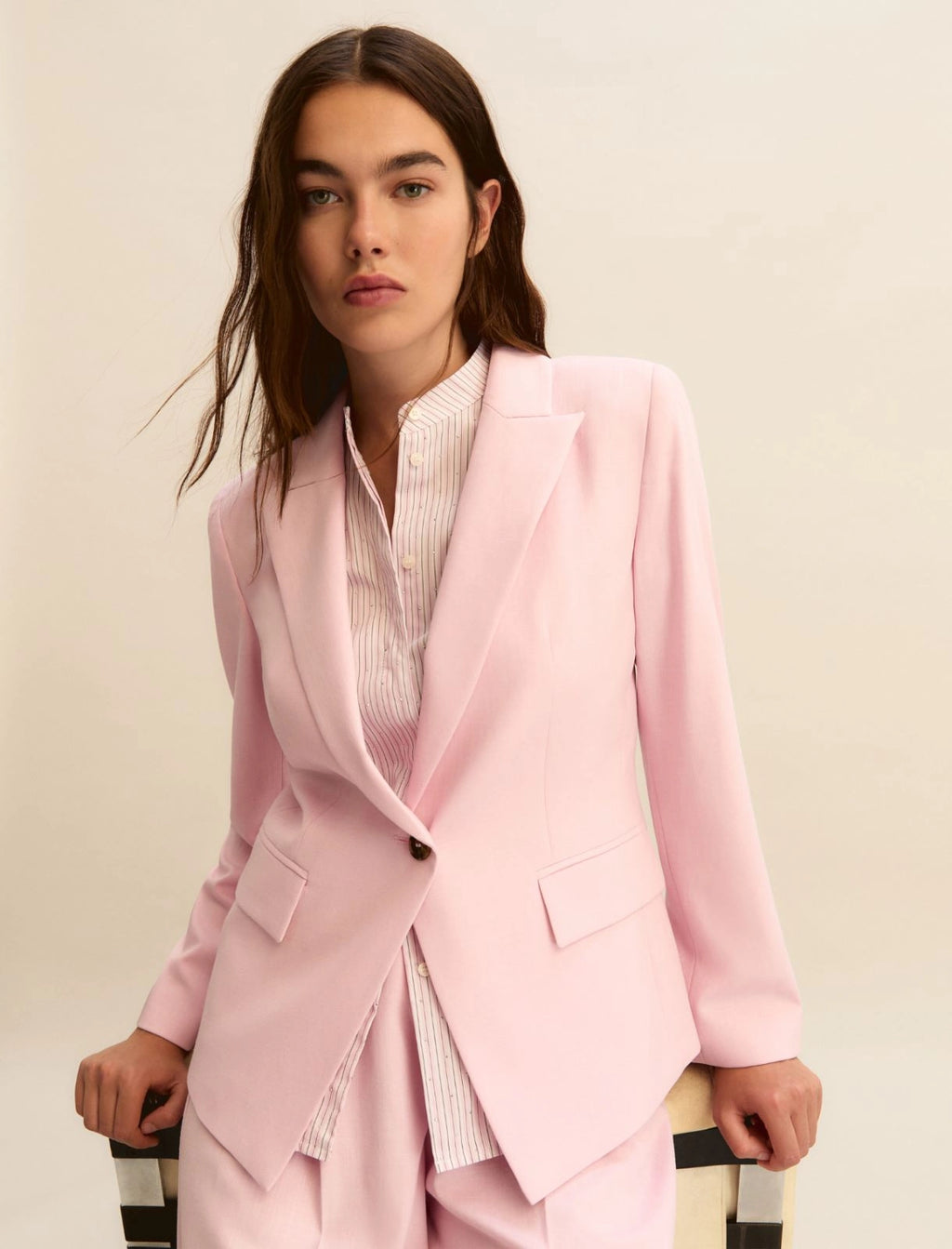 Lamé-adorned viscose jacket - PINK