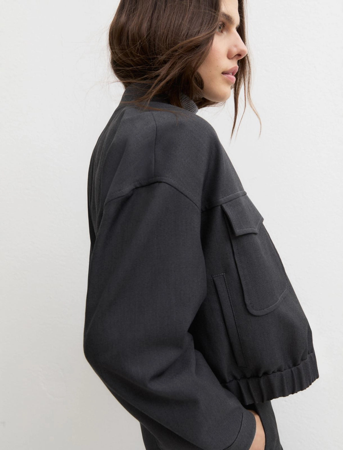 EMME MARELLA  Cropped stretch gabardine jacket