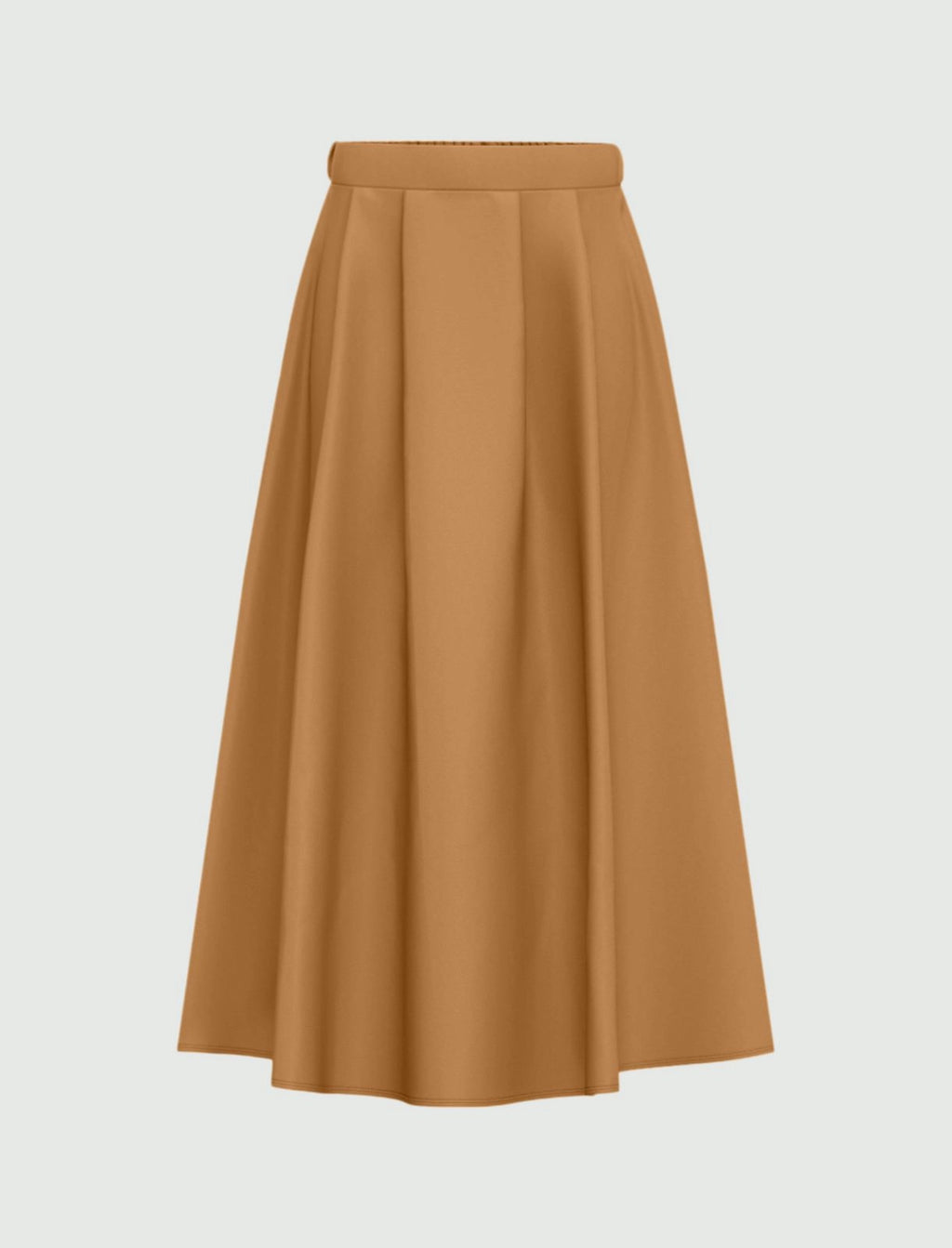 Long taffeta skirt - CAMEL
