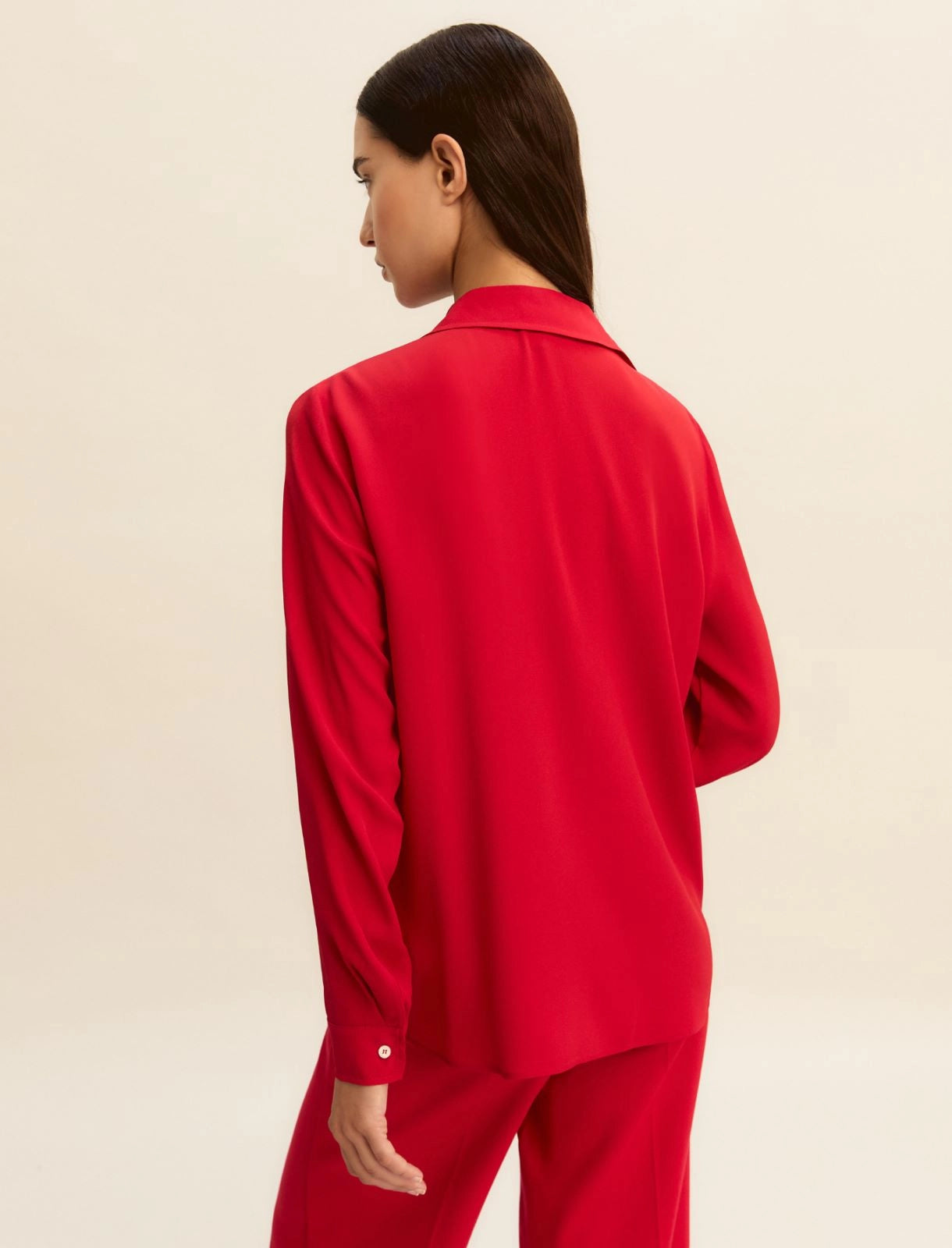 Silk-blend shirt - RED