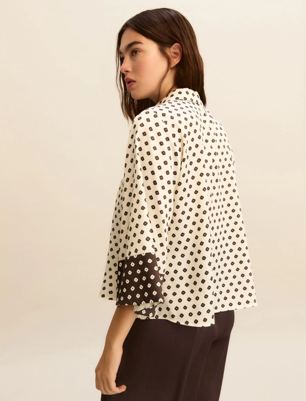 Printed twill shirt - WOOL WHITE