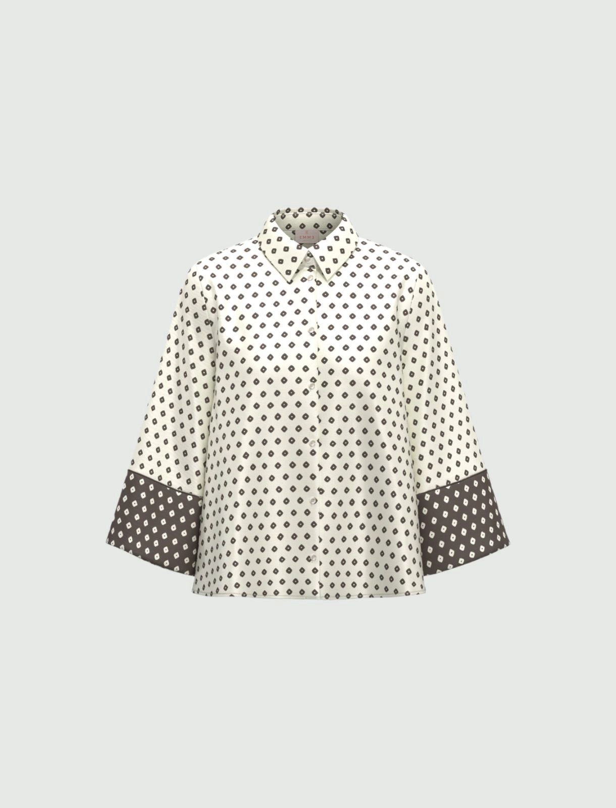 Printed twill shirt - WOOL WHITE