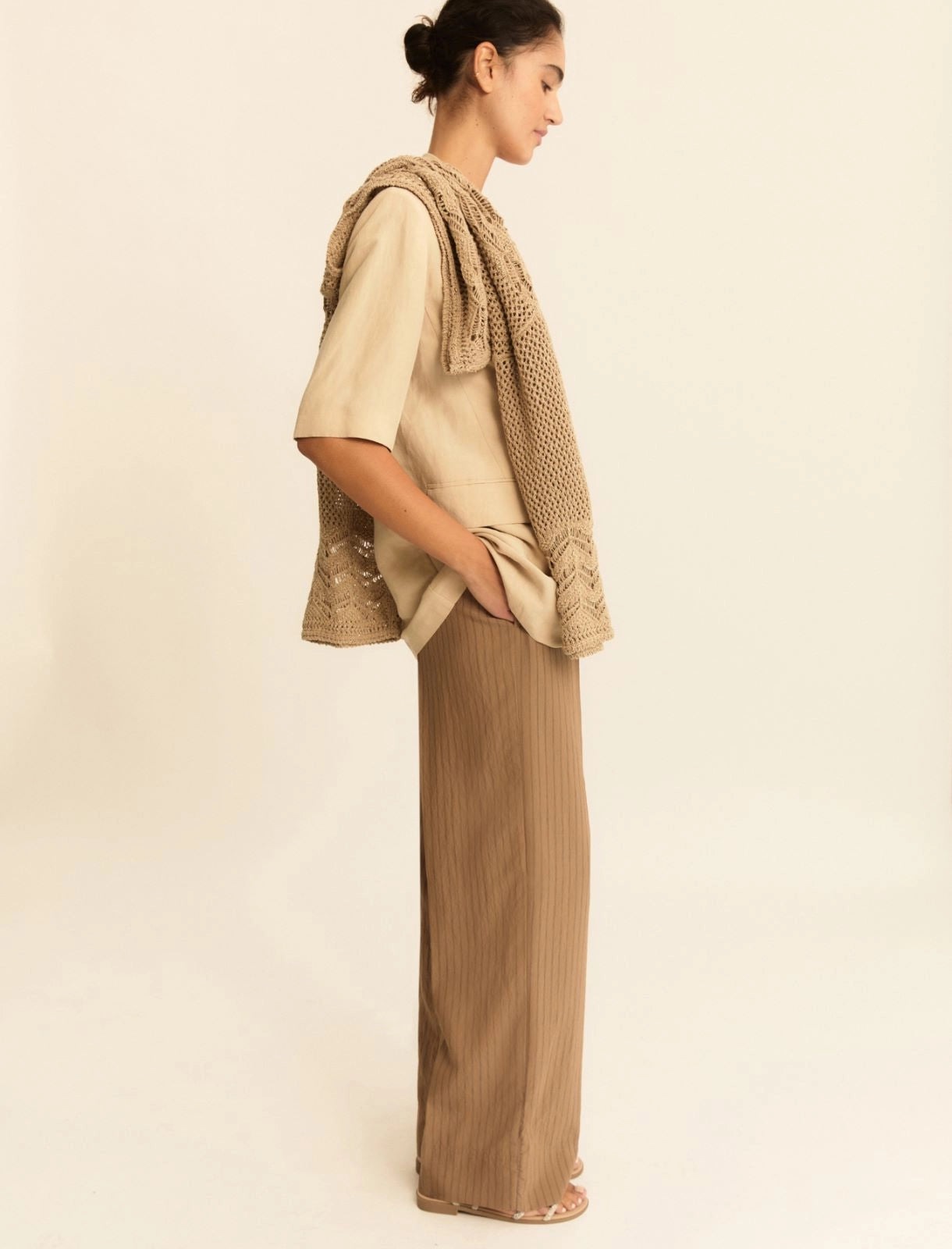 EMME MARELLA Straight-fit viscose-blend trousers