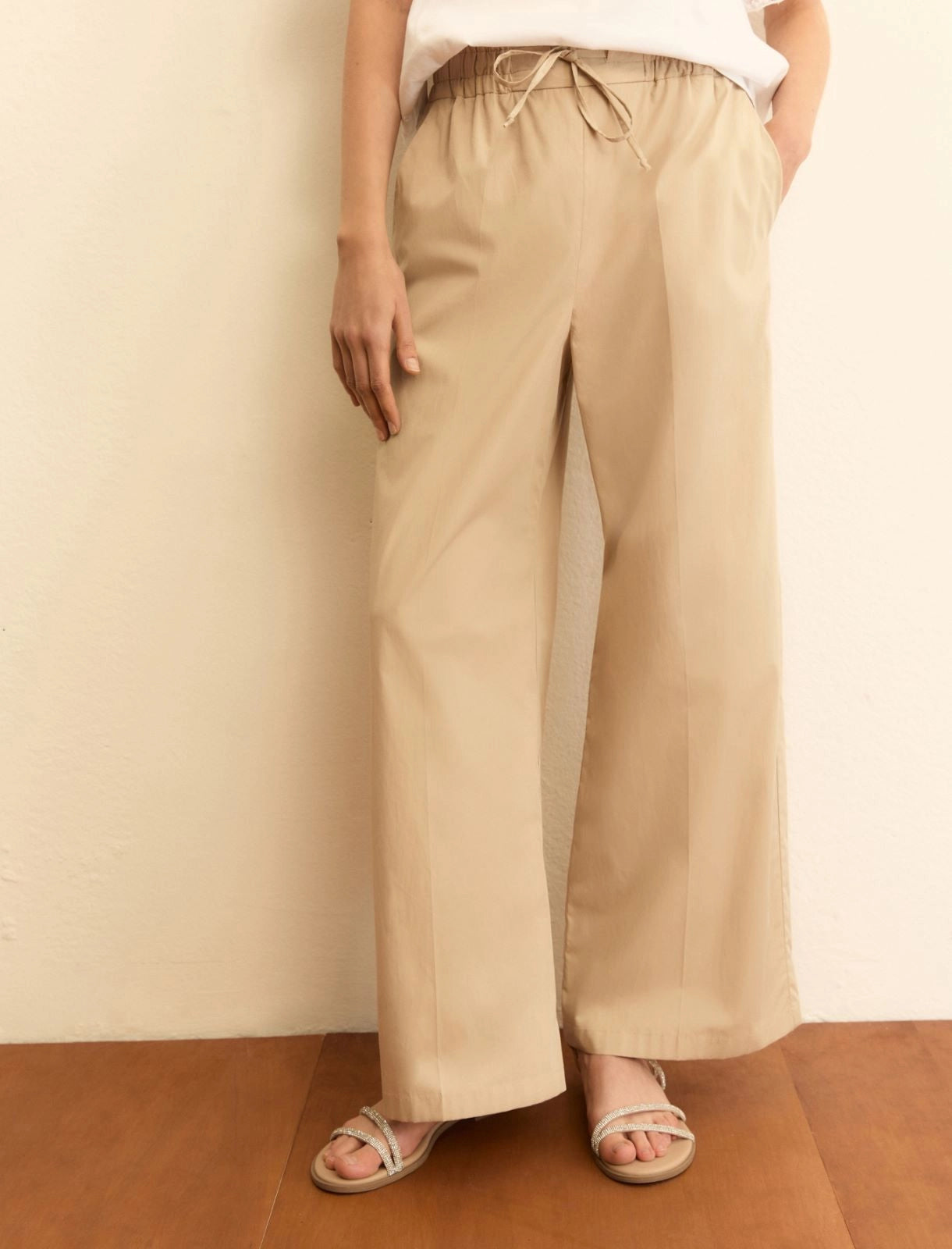 EMME MARELLA Poplin wide-leg trousers
