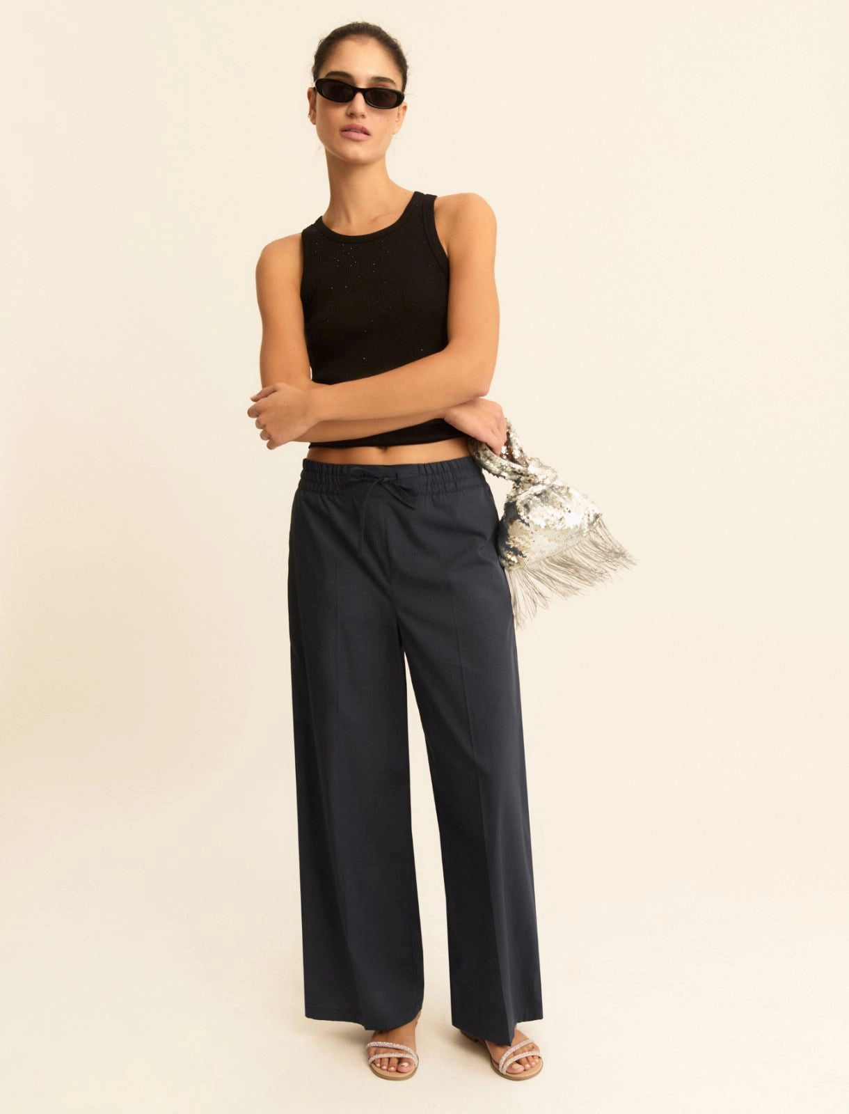 EMME MARELLA Poplin wide-leg trousers