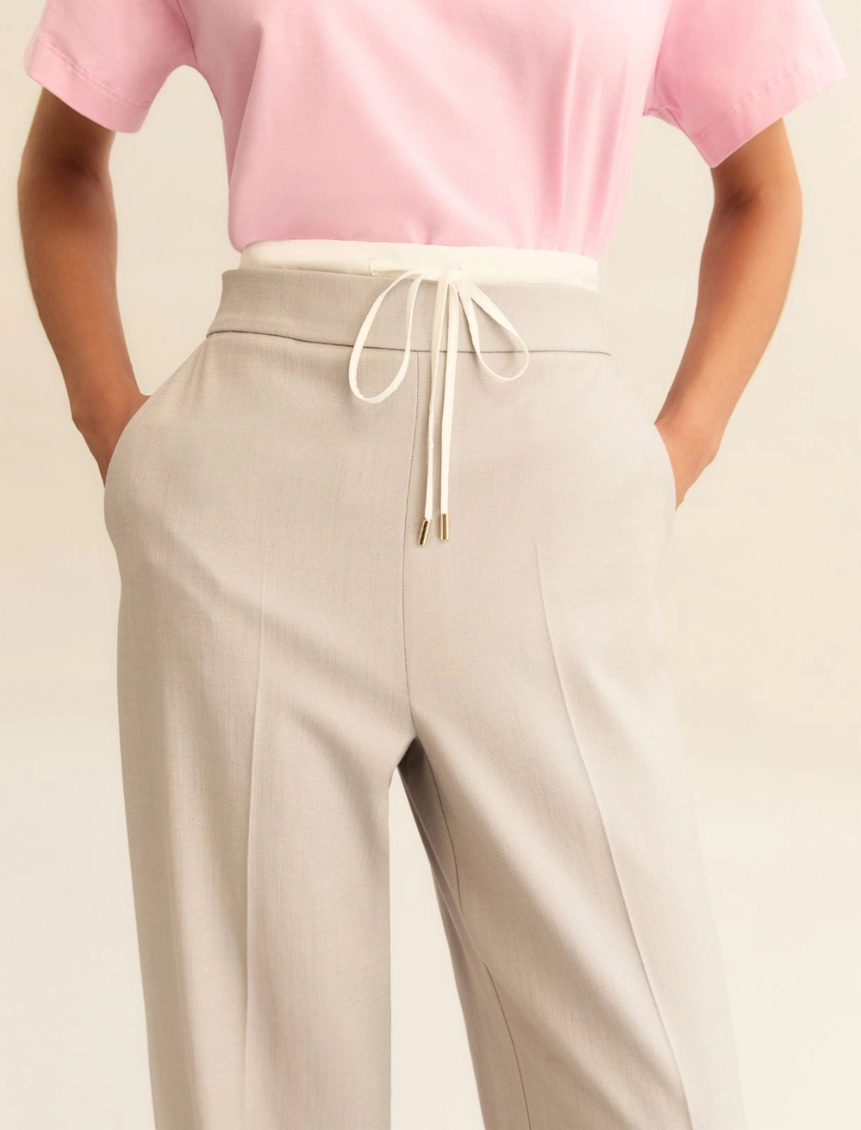 Drawstring trousers - LIGHT GREY