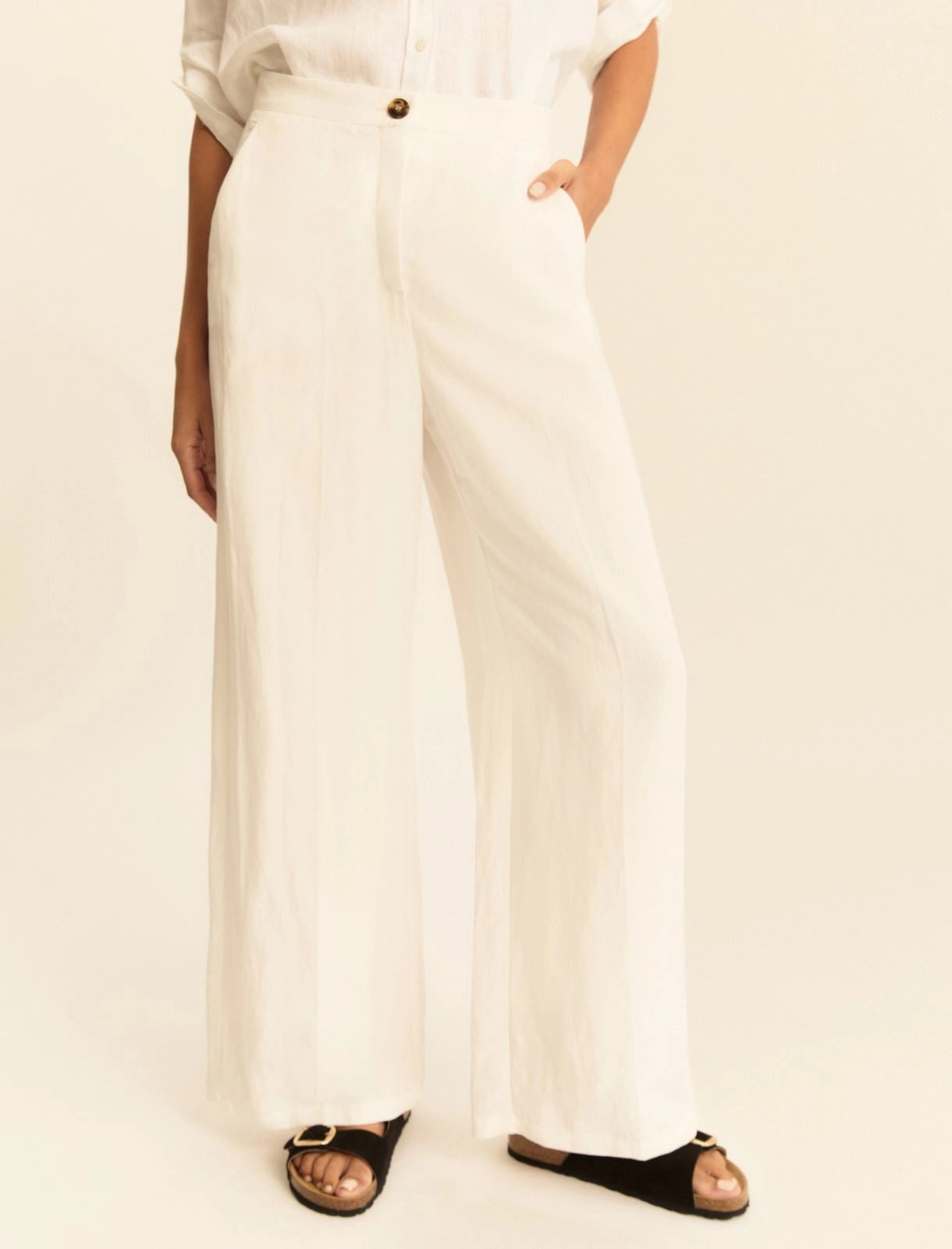 EMME MARELLA Flowing viscose and linen trousers