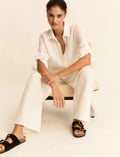 EMME MARELLA Flowing viscose and linen trousers
