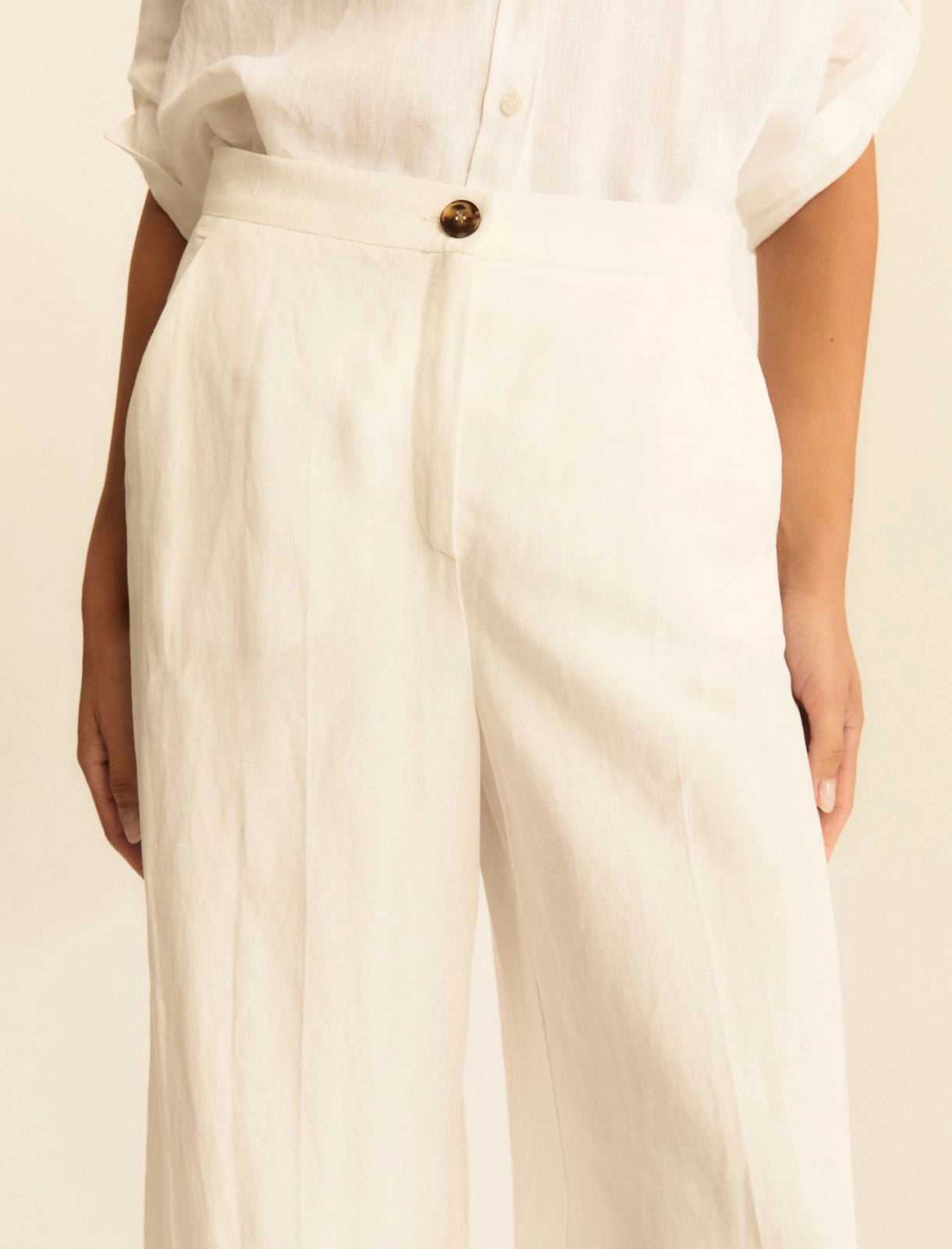 EMME MARELLA Flowing viscose and linen trousers