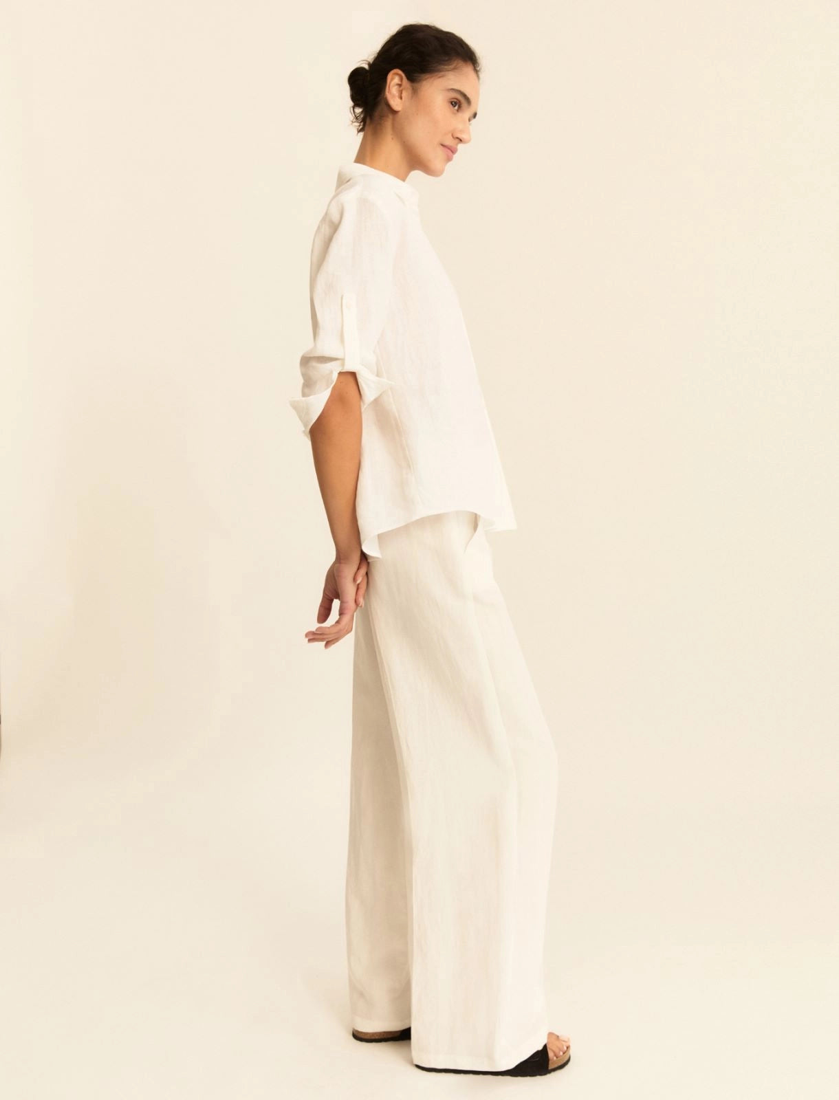 EMME MARELLA Flowing viscose and linen trousers