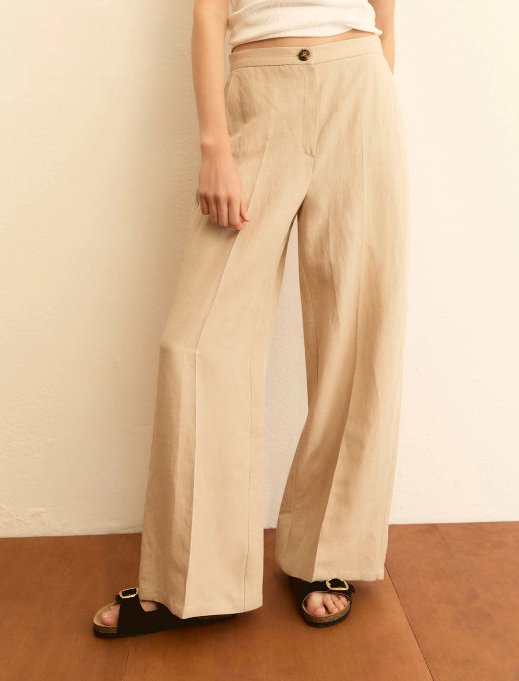 EMME MARELLA Flowing viscose and linen trousers