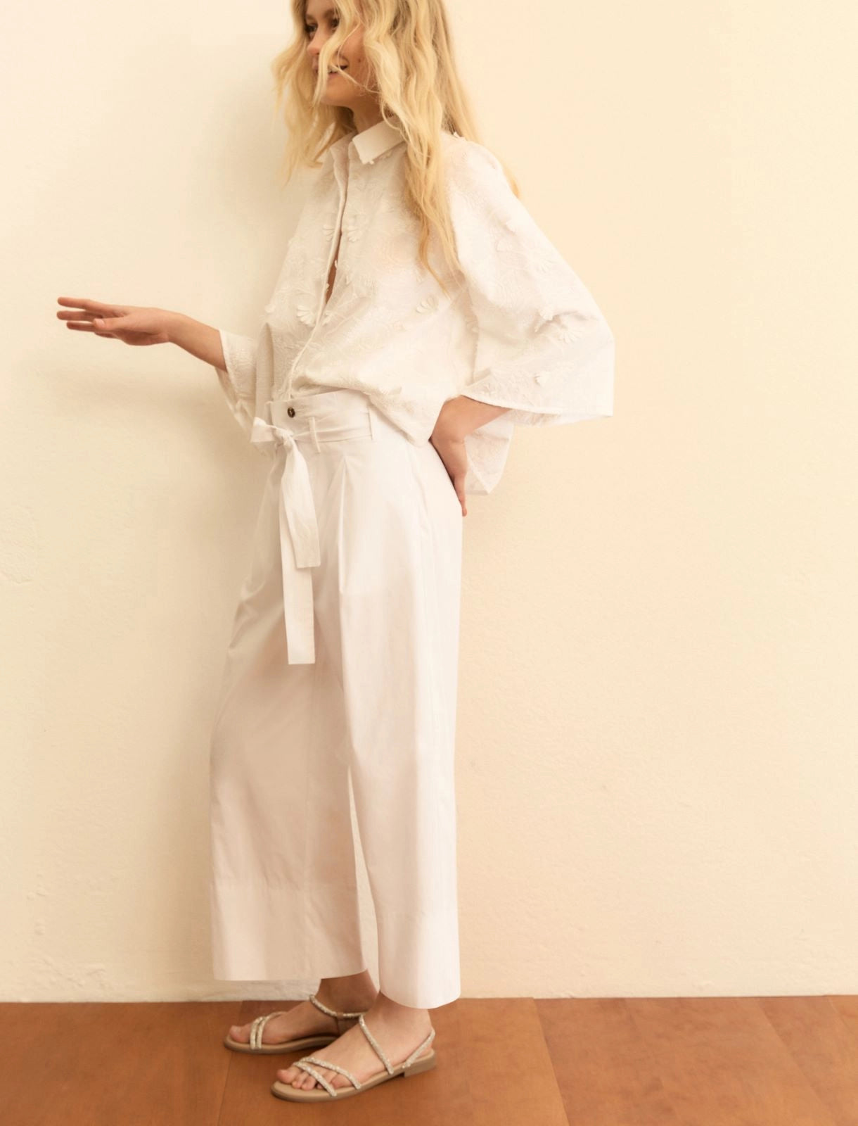 EMME MARELLA Belted poplin trousers