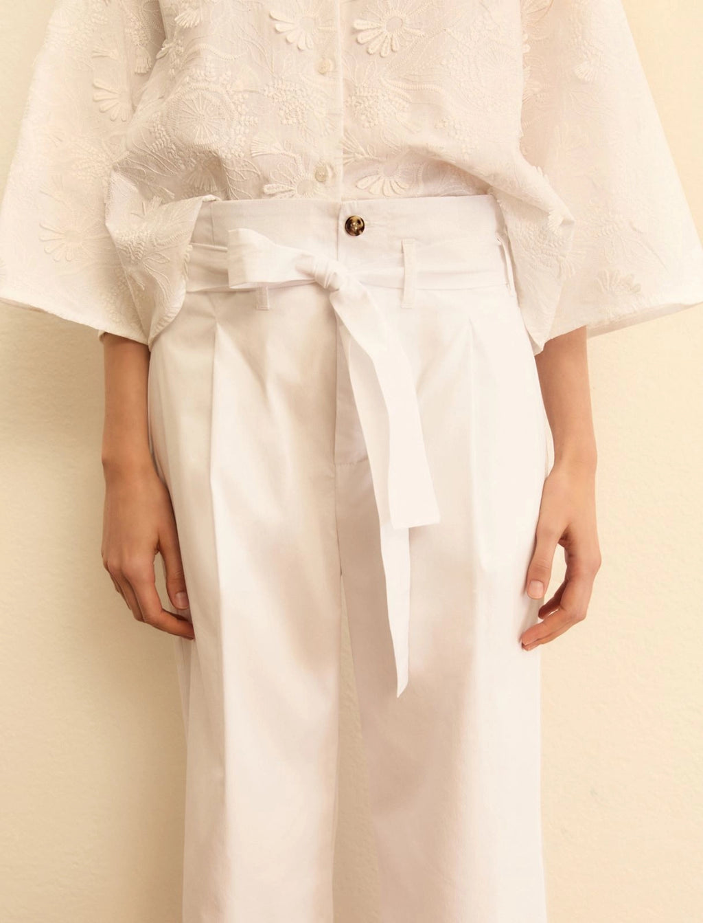 EMME MARELLA Belted poplin trousers