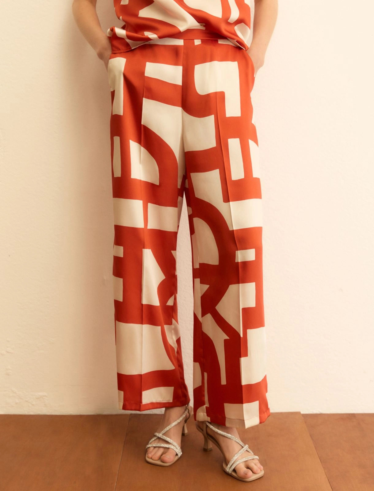 EMME MARELLA Printed twill trousers