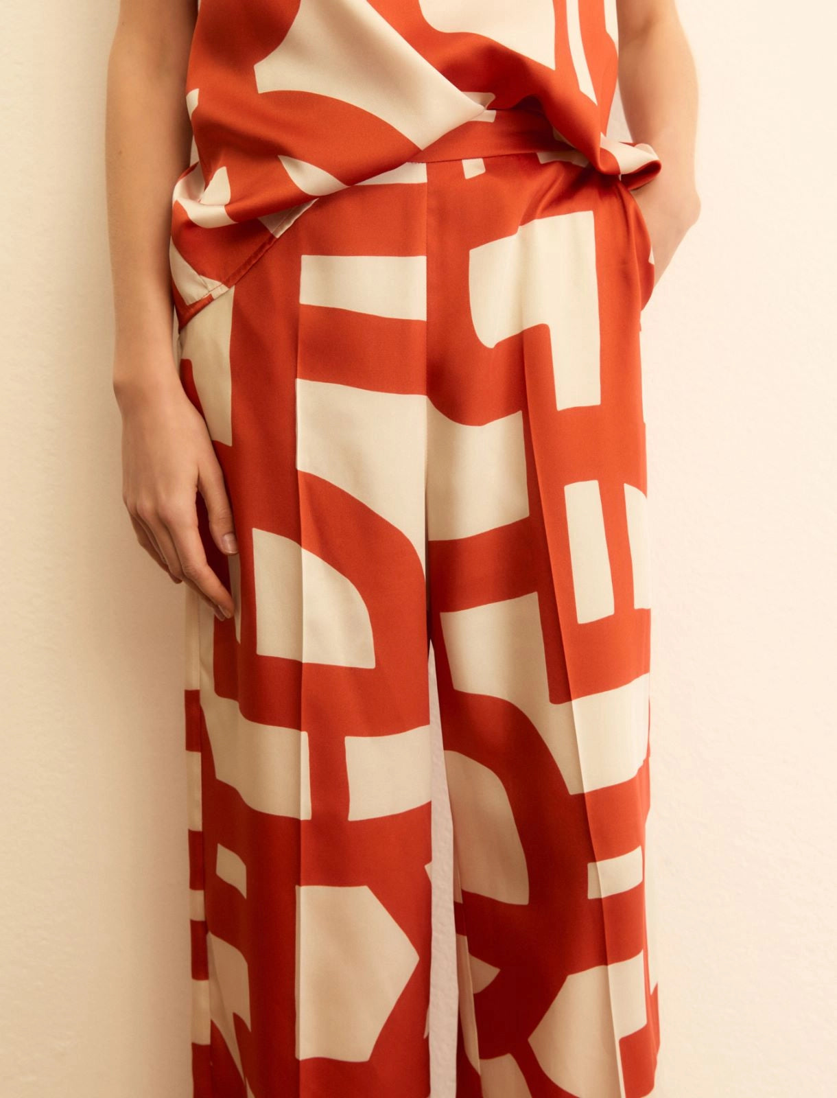 EMME MARELLA Printed twill trousers