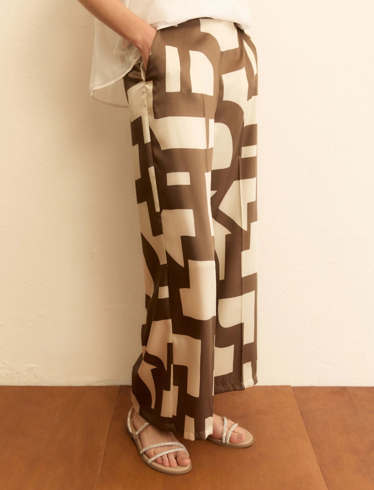 EMME MARELLA Printed twill trousers