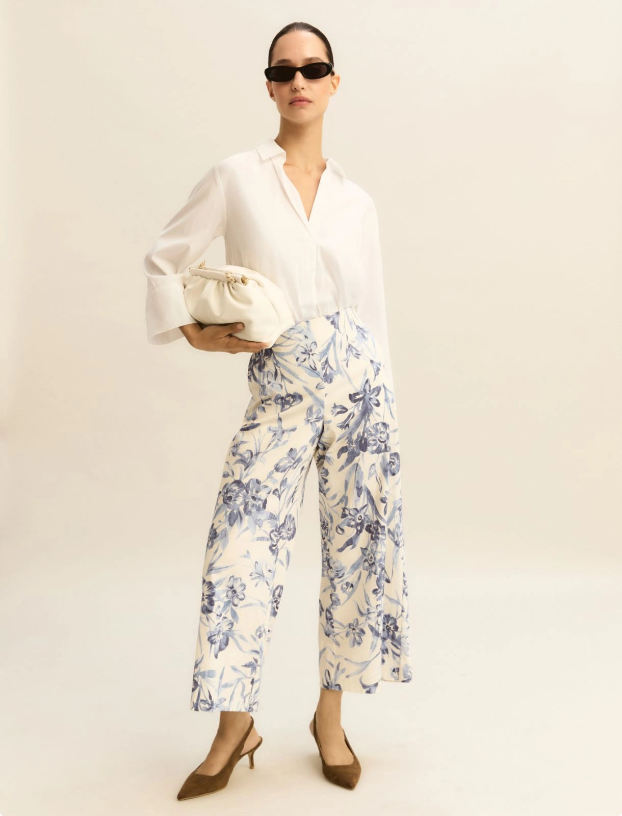 Stretch cotton trousers - LIGHT BLUE