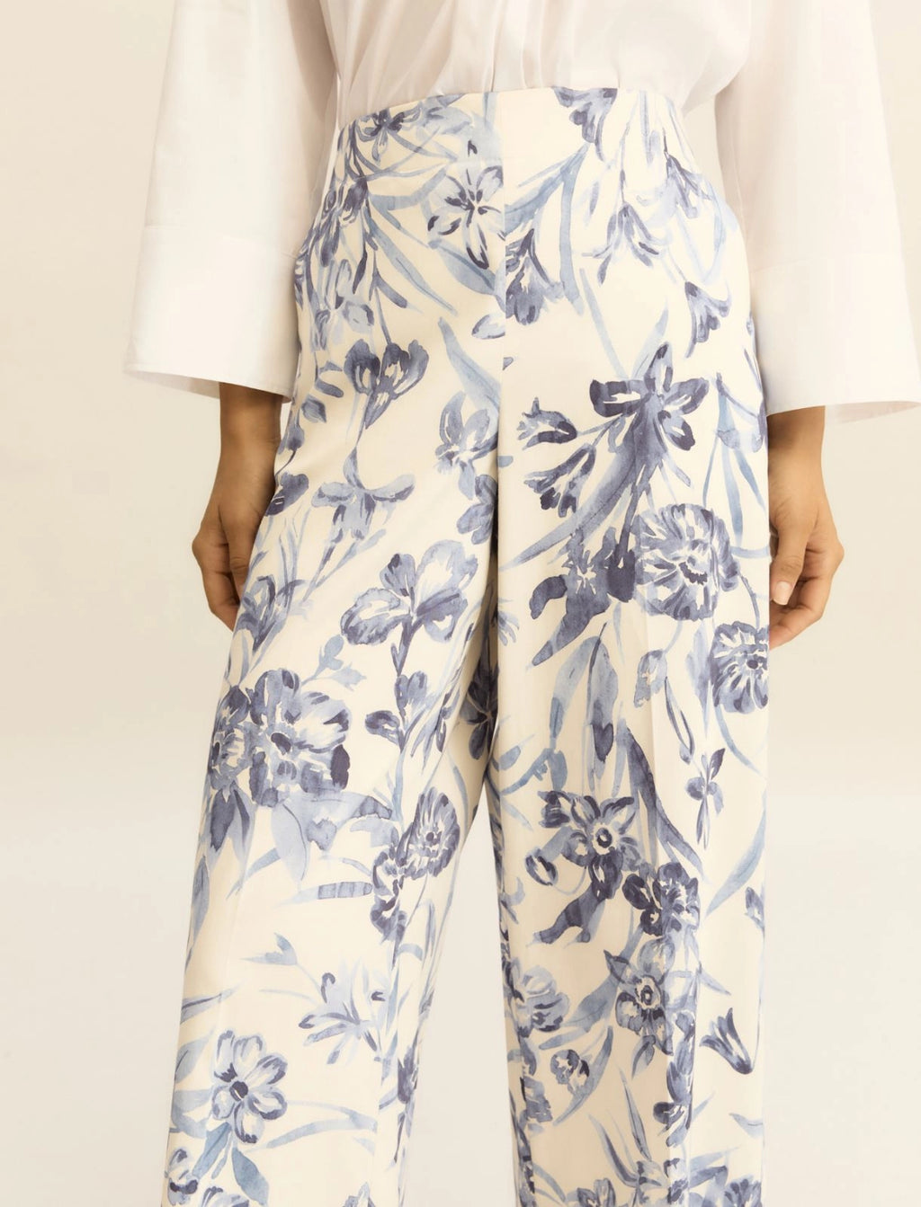 Stretch cotton trousers - LIGHT BLUE