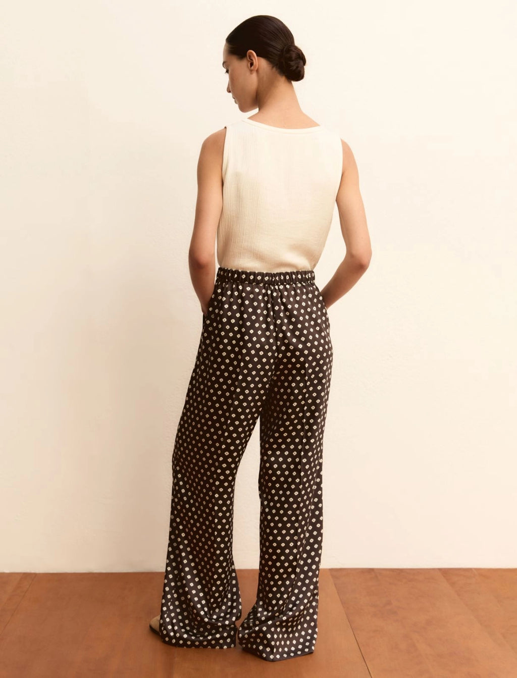 Printed twill trousers - KAKI