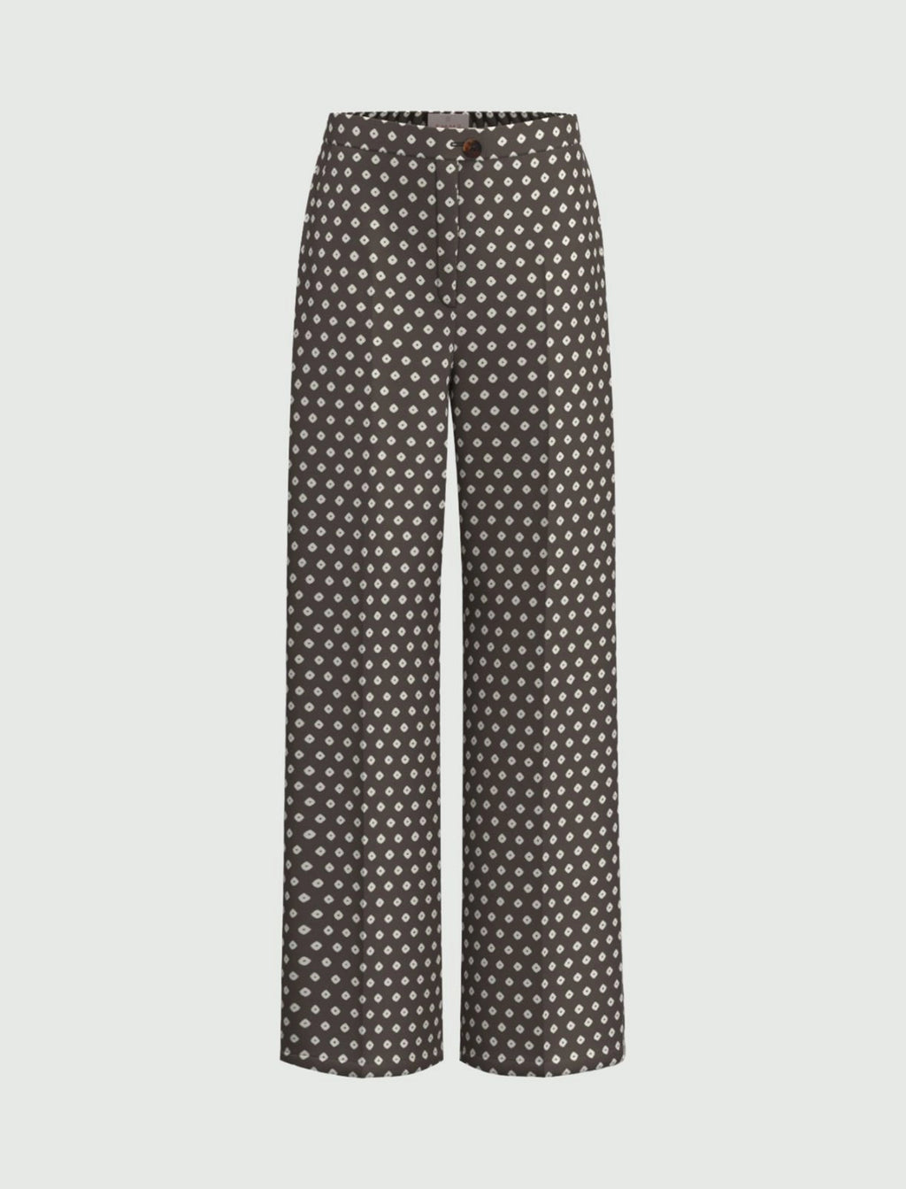 Printed twill trousers - KAKI