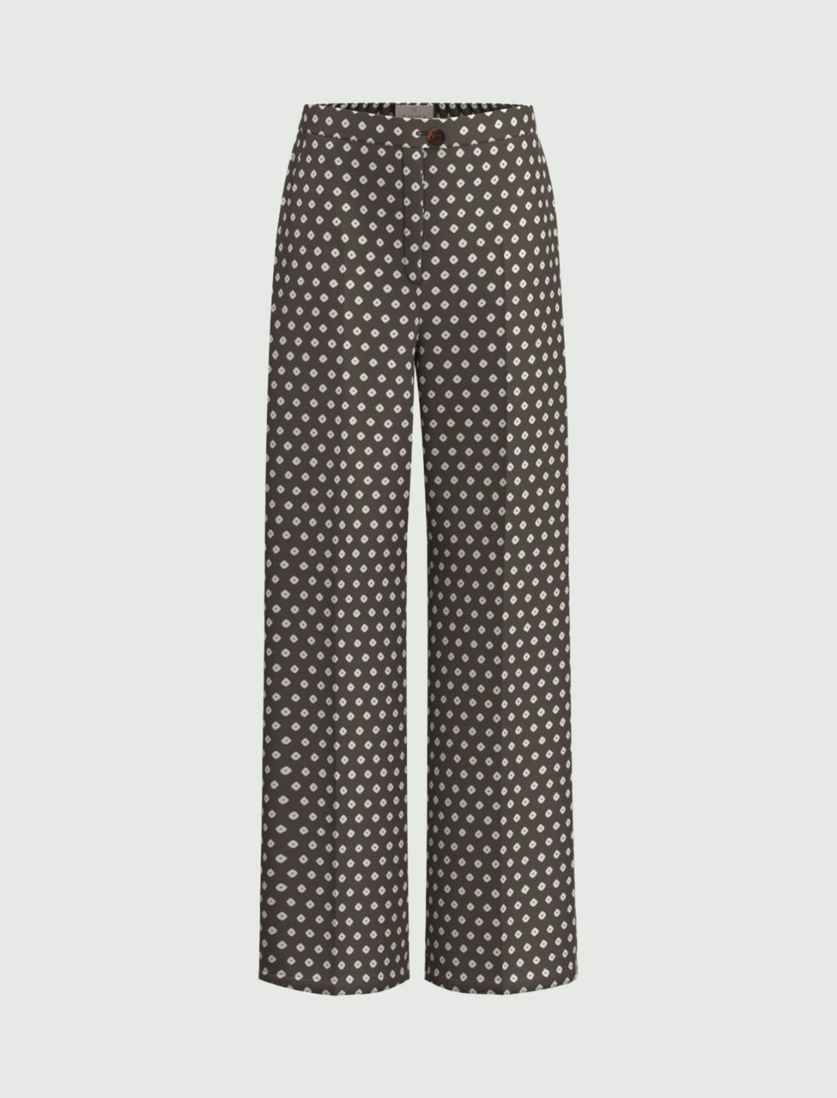 Printed twill trousers - KAKI