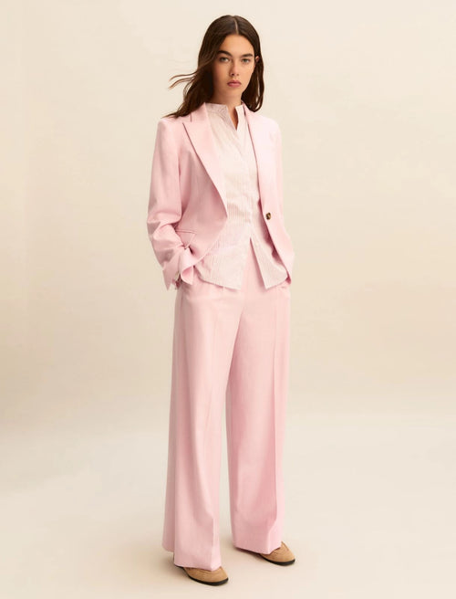 EMME MARELLA Lamé-adorned viscose trousers