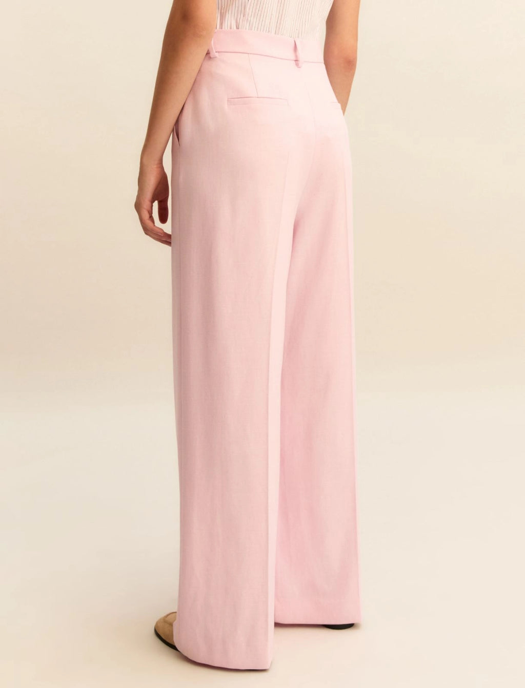 Lamé-adorned viscose trousers - PINK