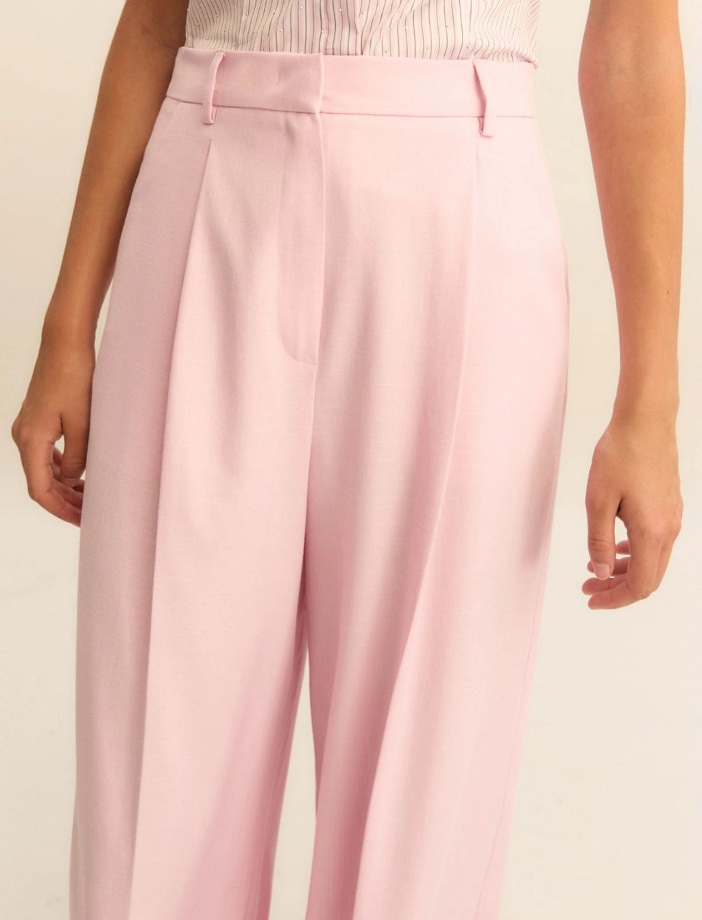 Lamé-adorned viscose trousers - PINK