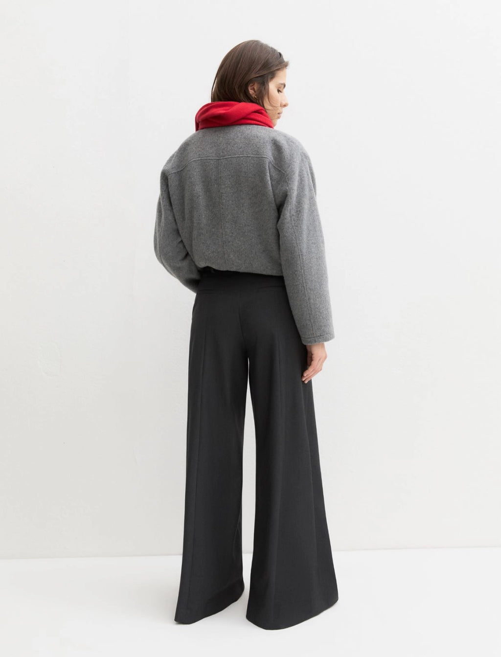 EMME MARELLA   Wide flared trousers - DARK GREY