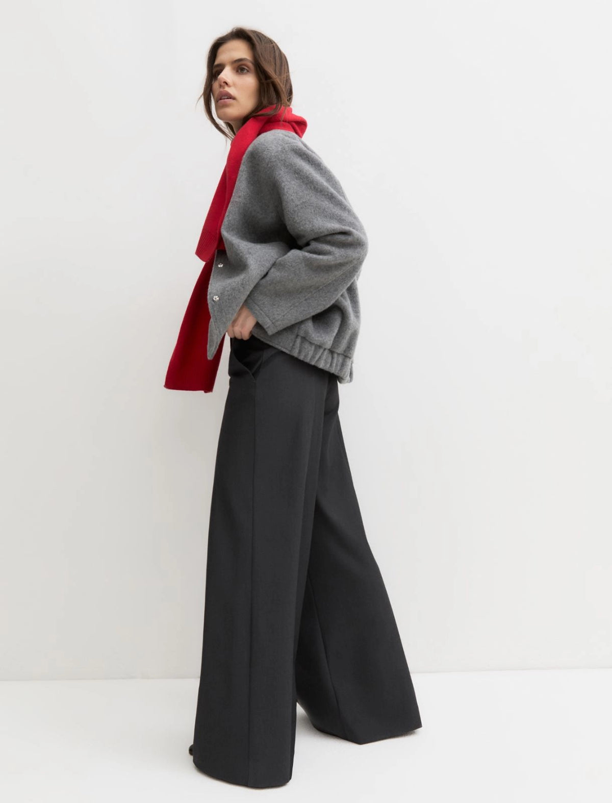 EMME MARELLA   Wide flared trousers - DARK GREY