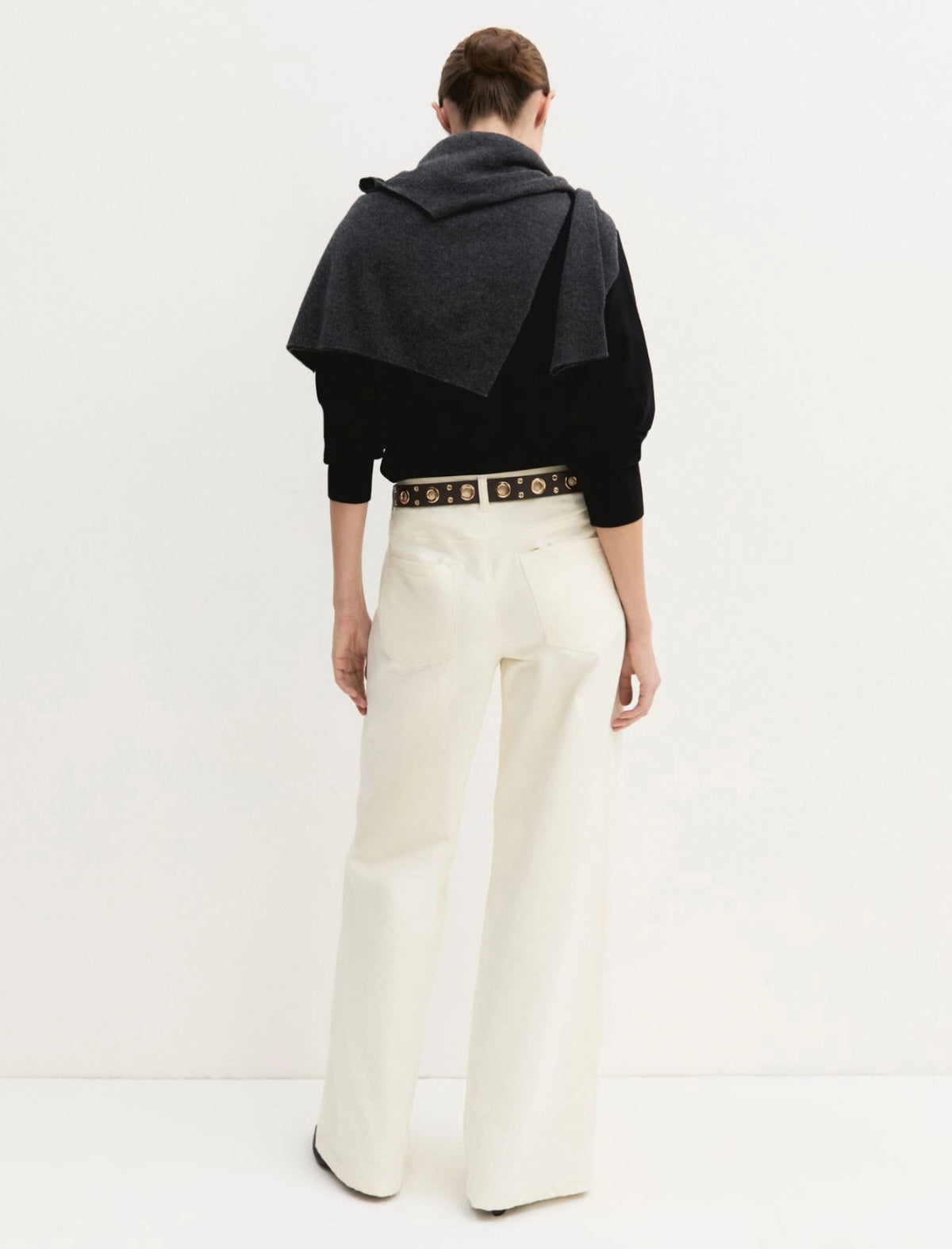 EMME MARELLA Stretch satin five-pocket trousers