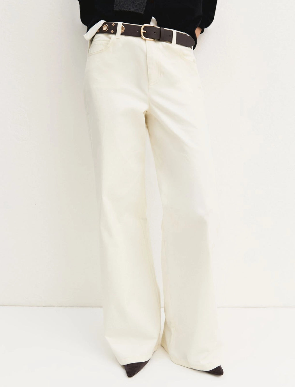 EMME MARELLA Stretch satin five-pocket trousers