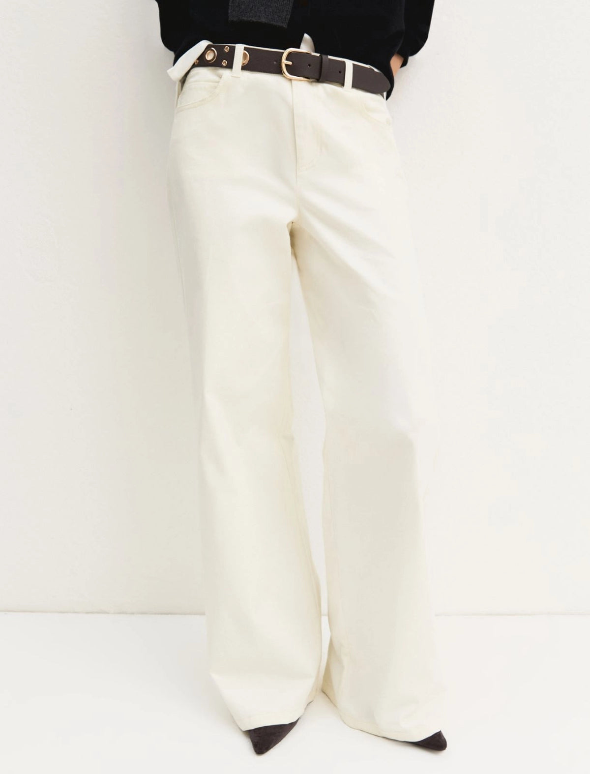 EMME MARELLA Stretch satin five-pocket trousers