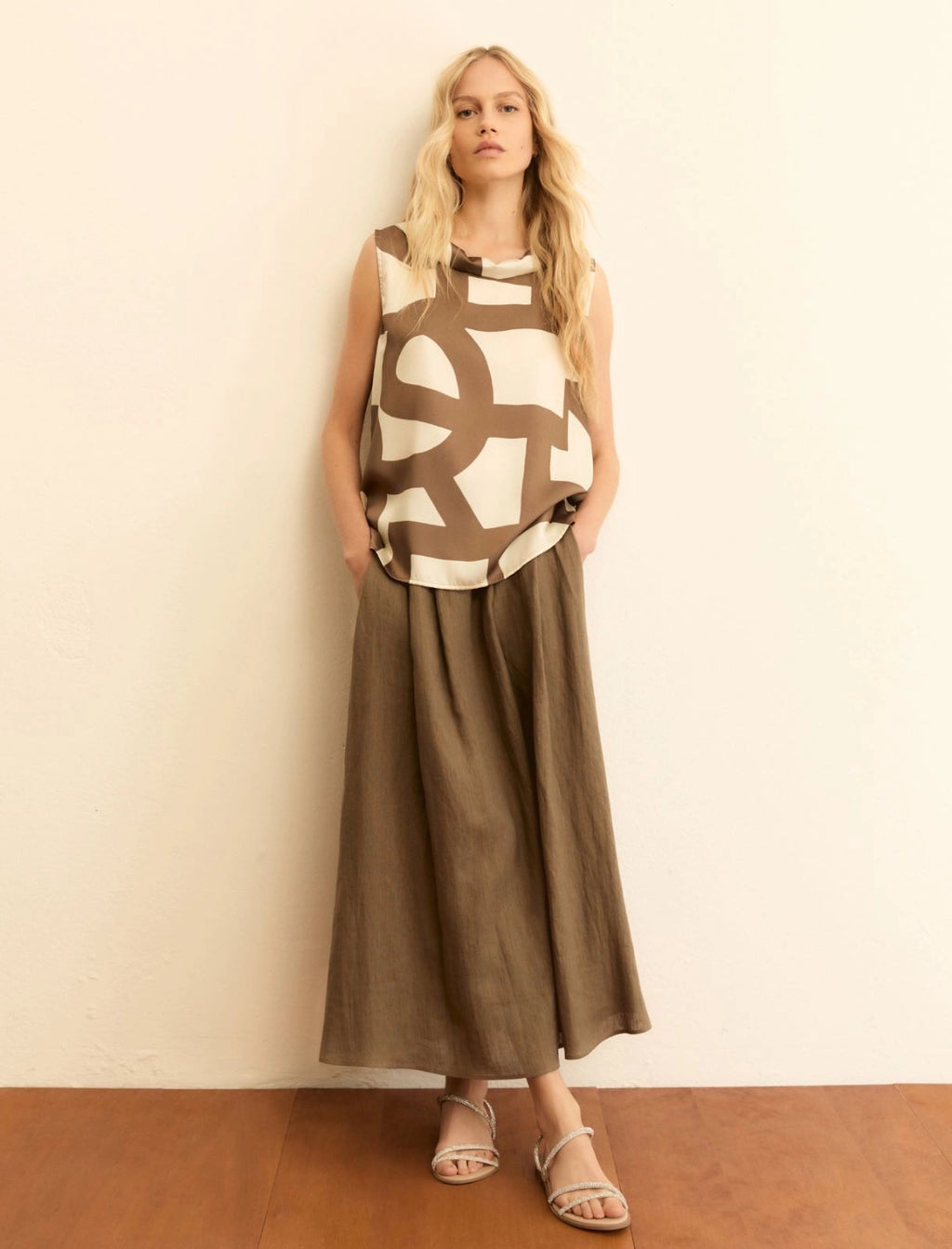 EMME MARELLA Sleeveless twill top