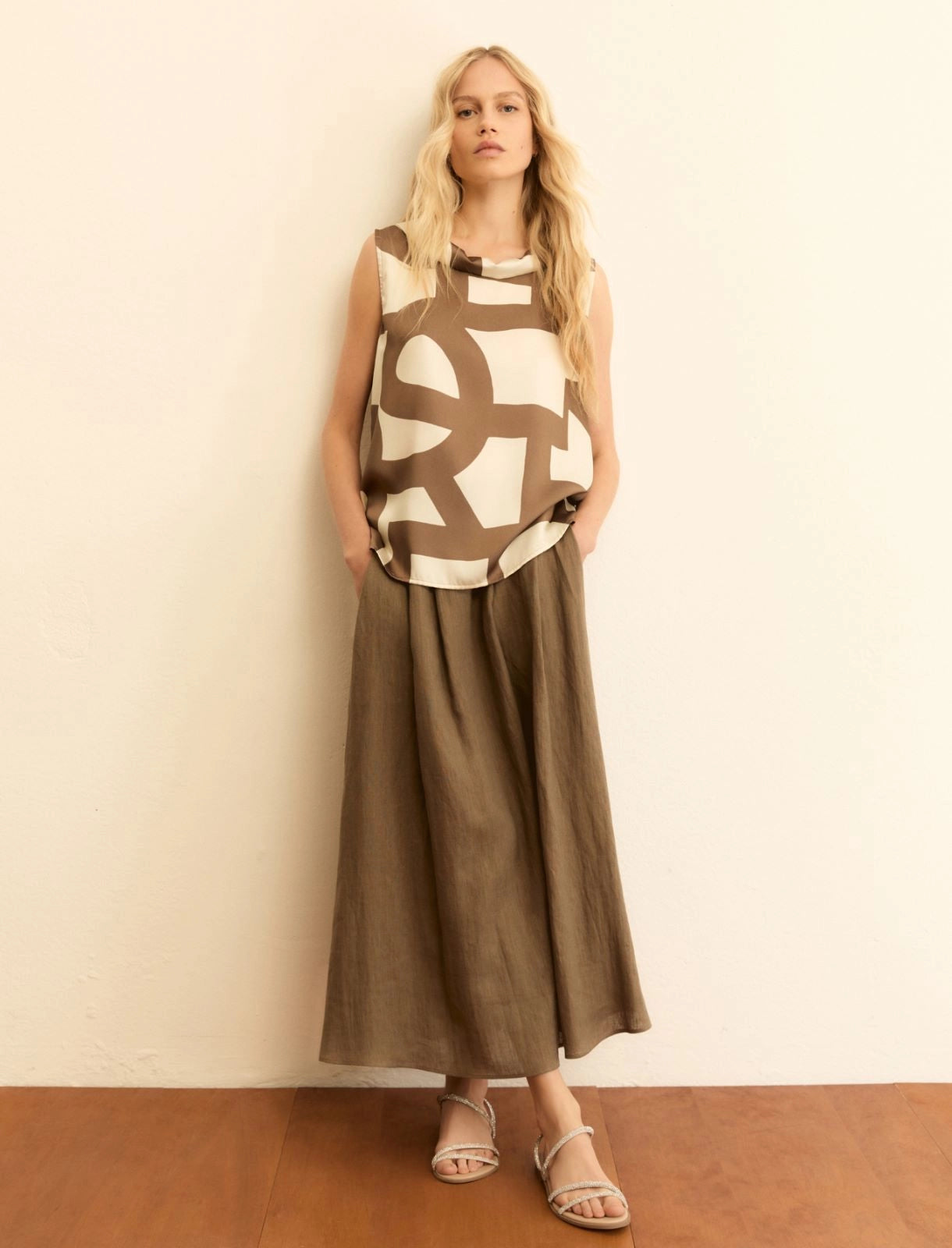 EMME MARELLA Sleeveless twill top
