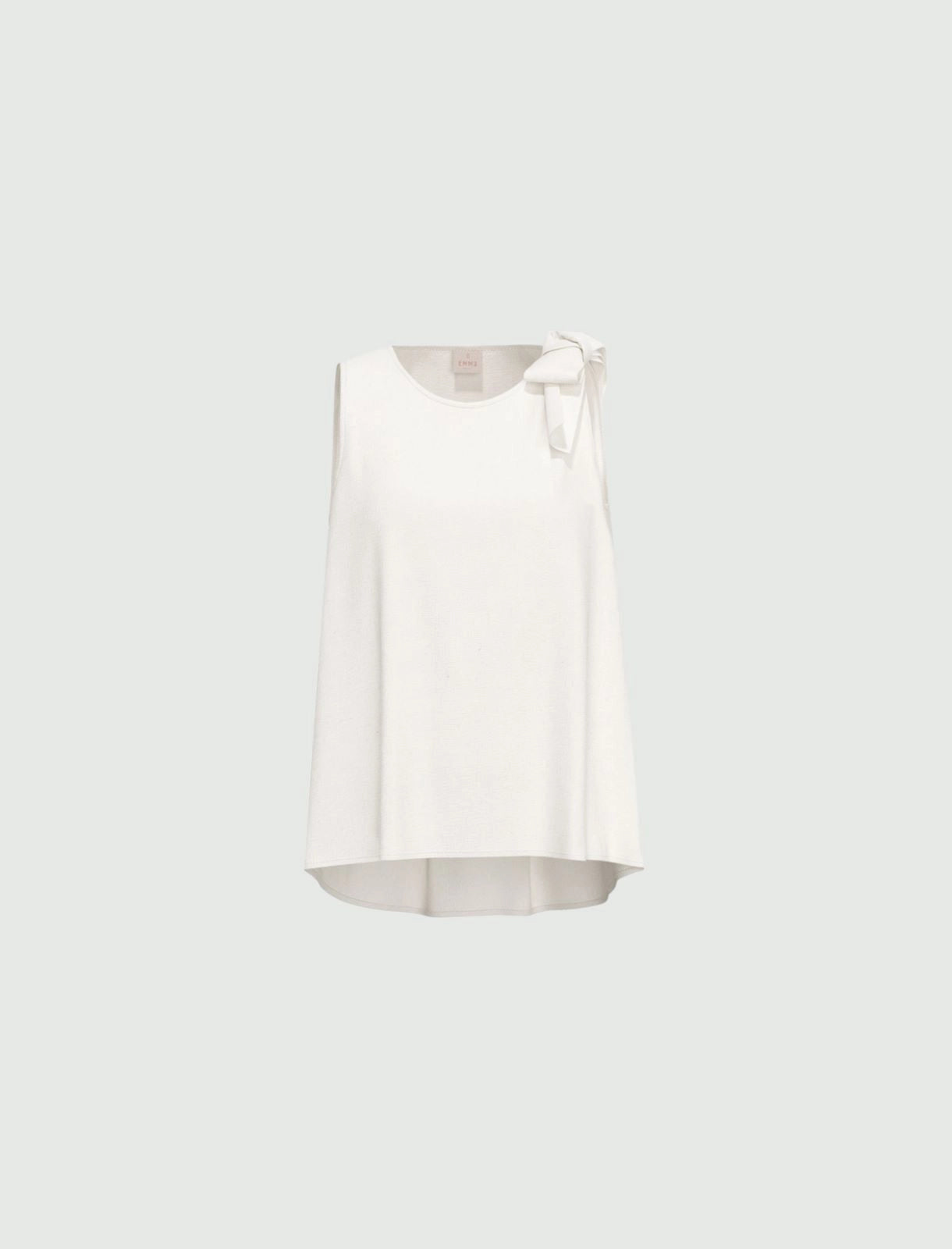 EMME MARELLA Bow-detail muslin top - WHITE