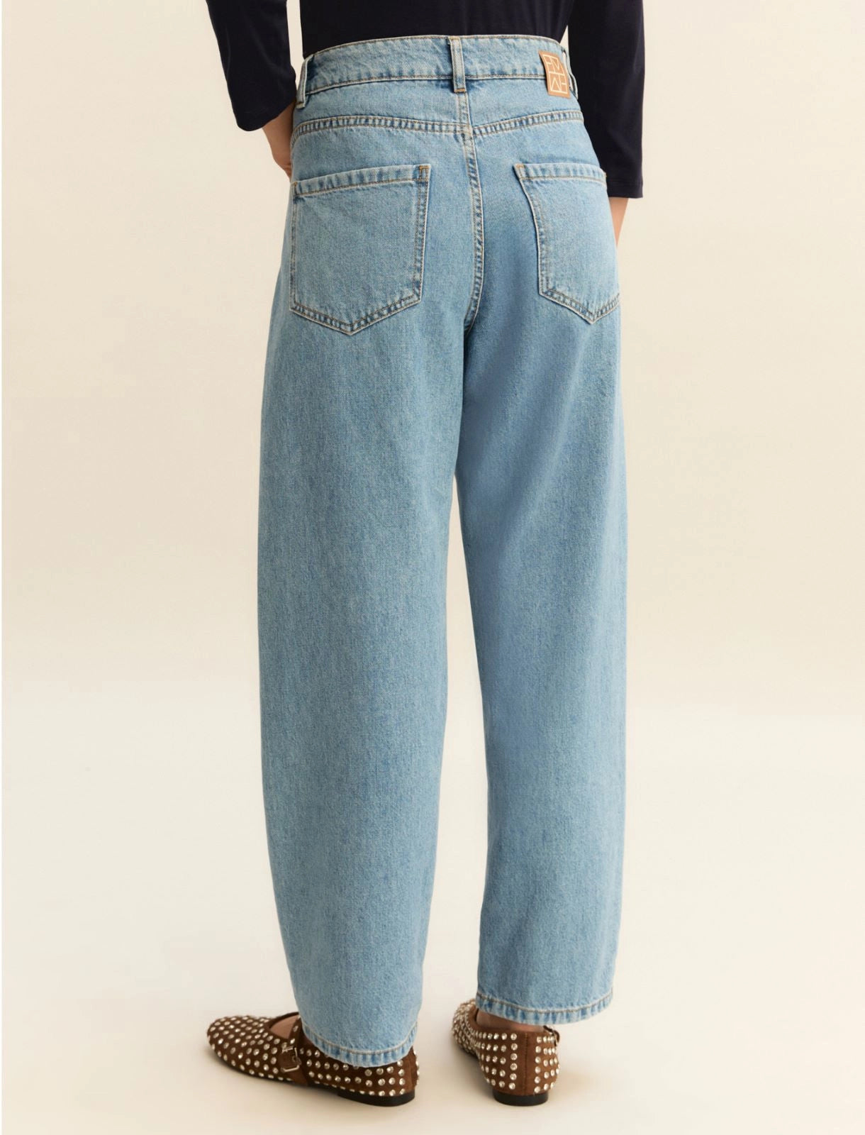 Mom-fit denim 5-pocket trousers - BLUE JEANS