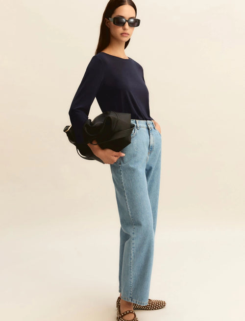 EMME MARELLA Mom-fit denim 5-pocket trousers