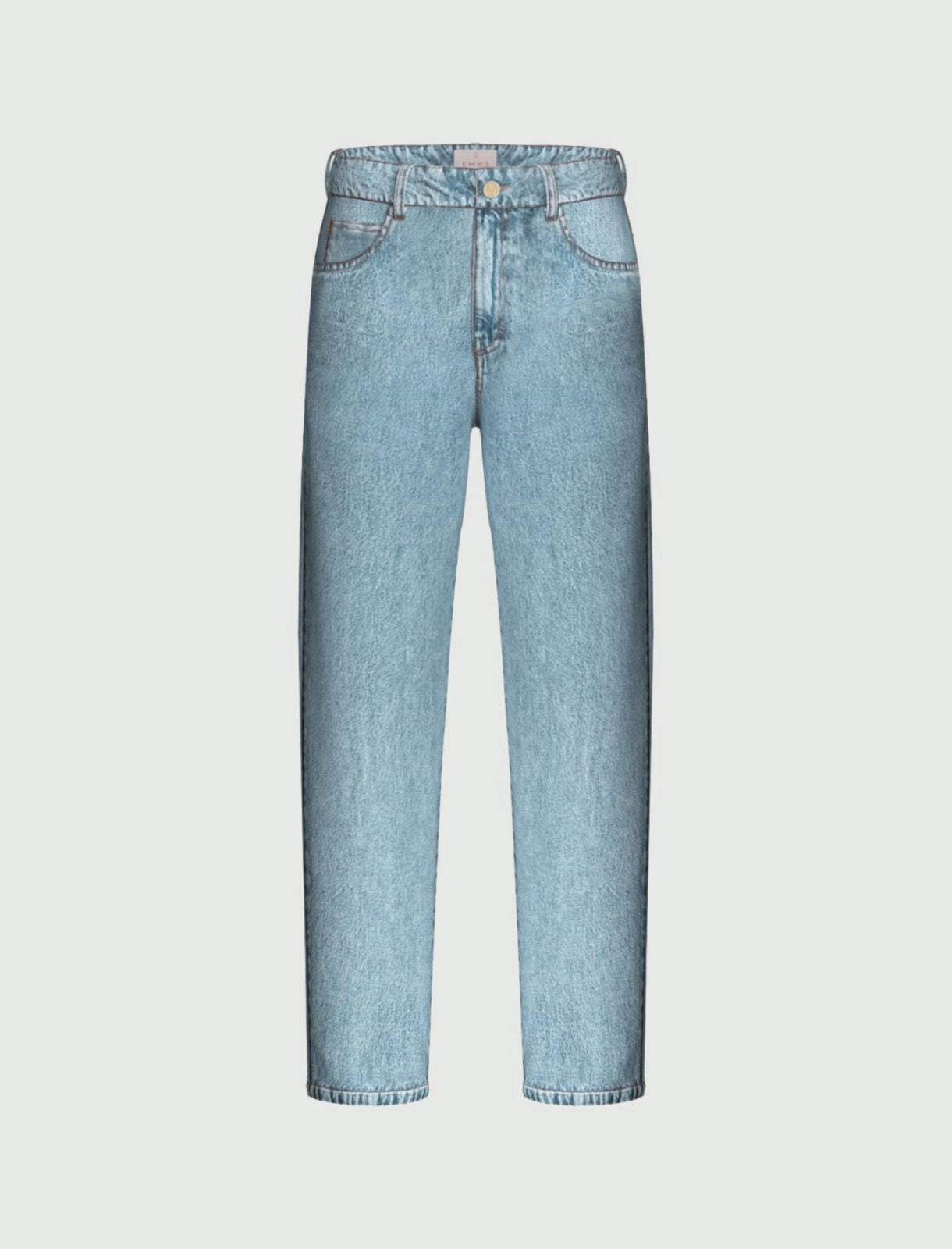 Mom-fit denim 5-pocket trousers - BLUE JEANS