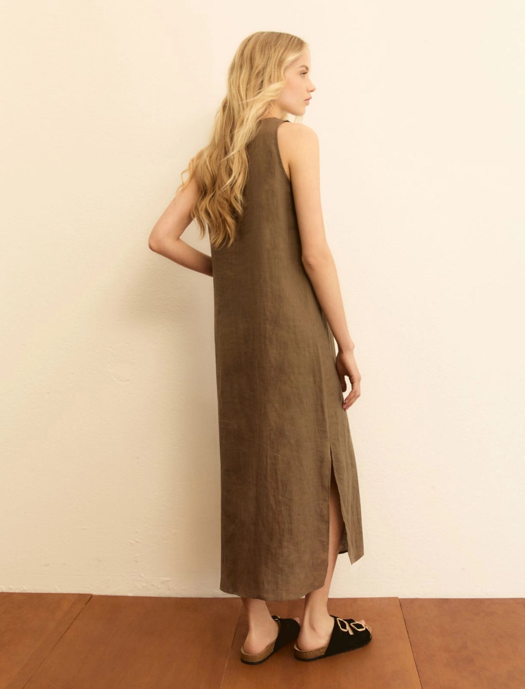 EMME MARELLA Straight-fit linen canvas dress