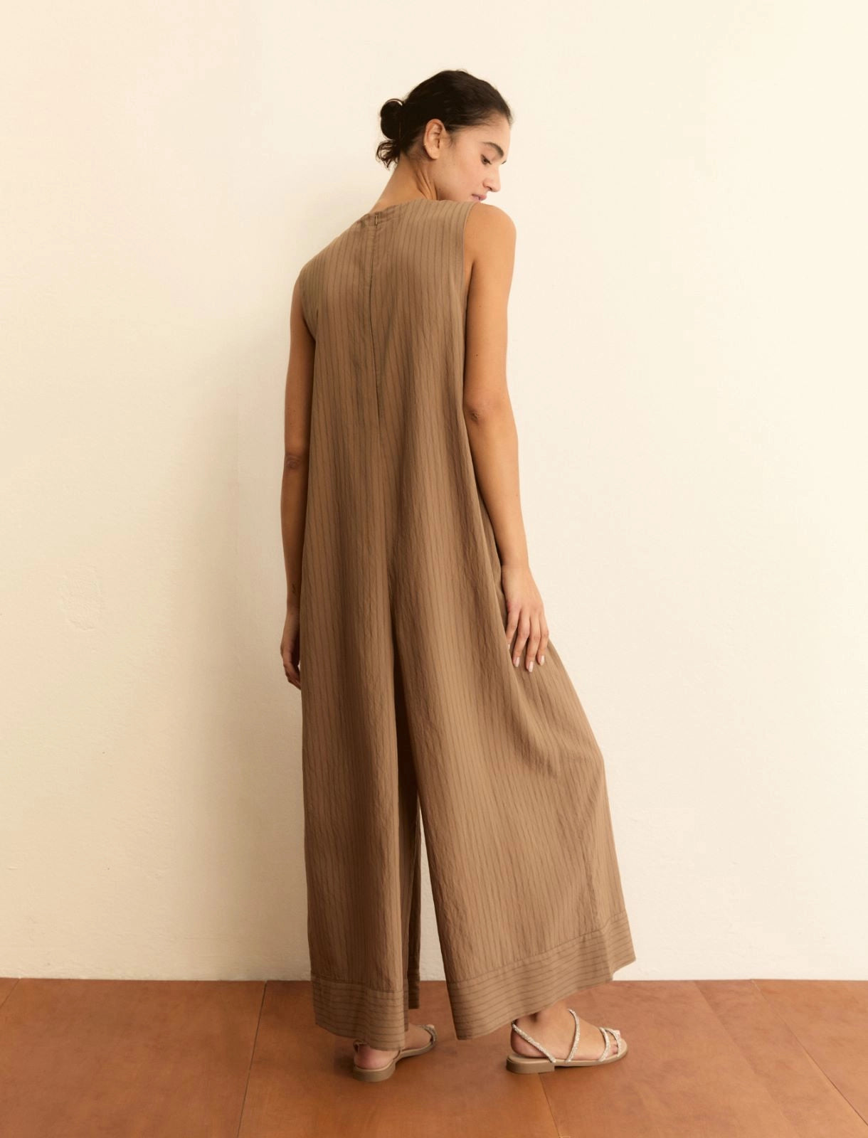 EMME MARELLA Relaxed-fit viscose jumpsuit - CAMEL