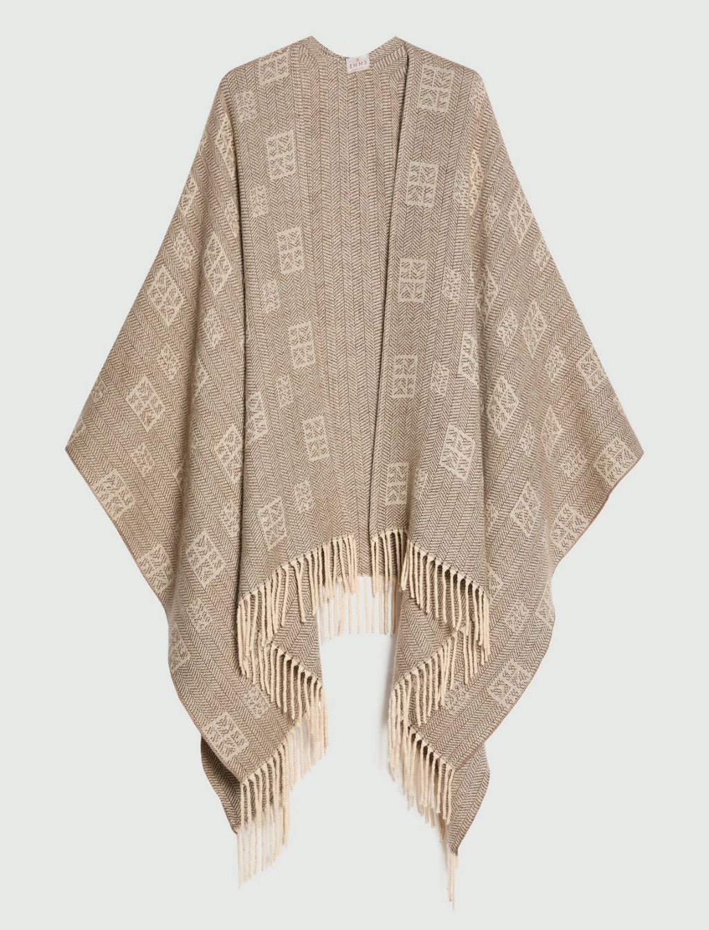 EMME MARELLA Fringed jacquard poncho