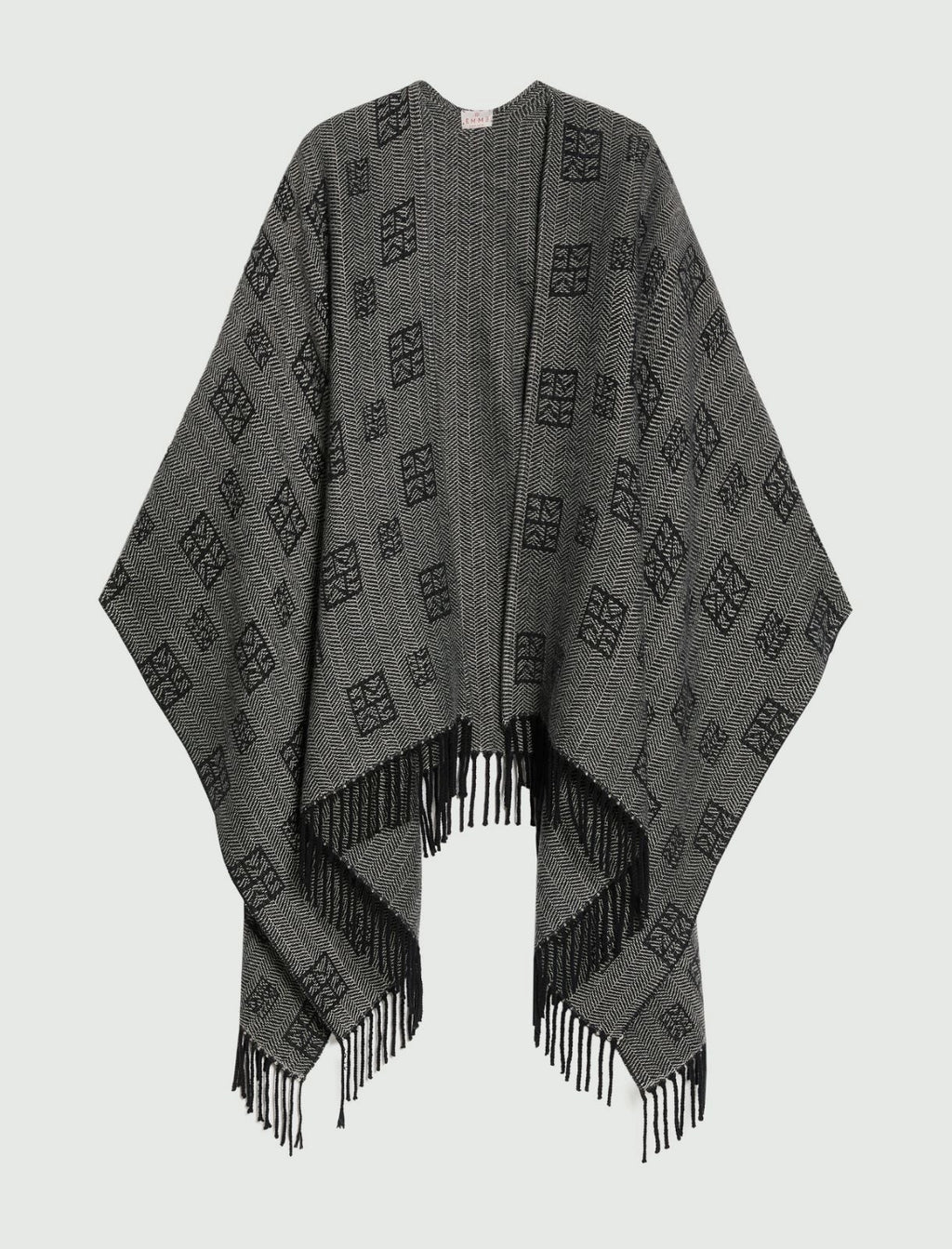EMME MARELLA Fringed jacquard poncho
